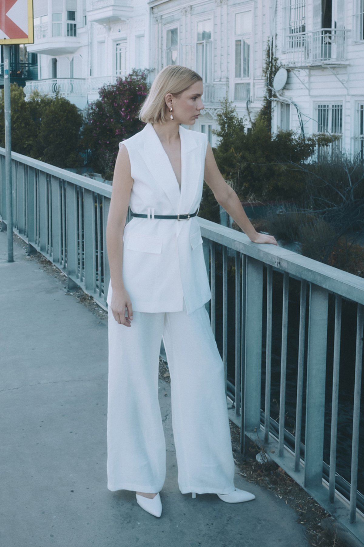 Salaş Keten Pantolon - Ekru