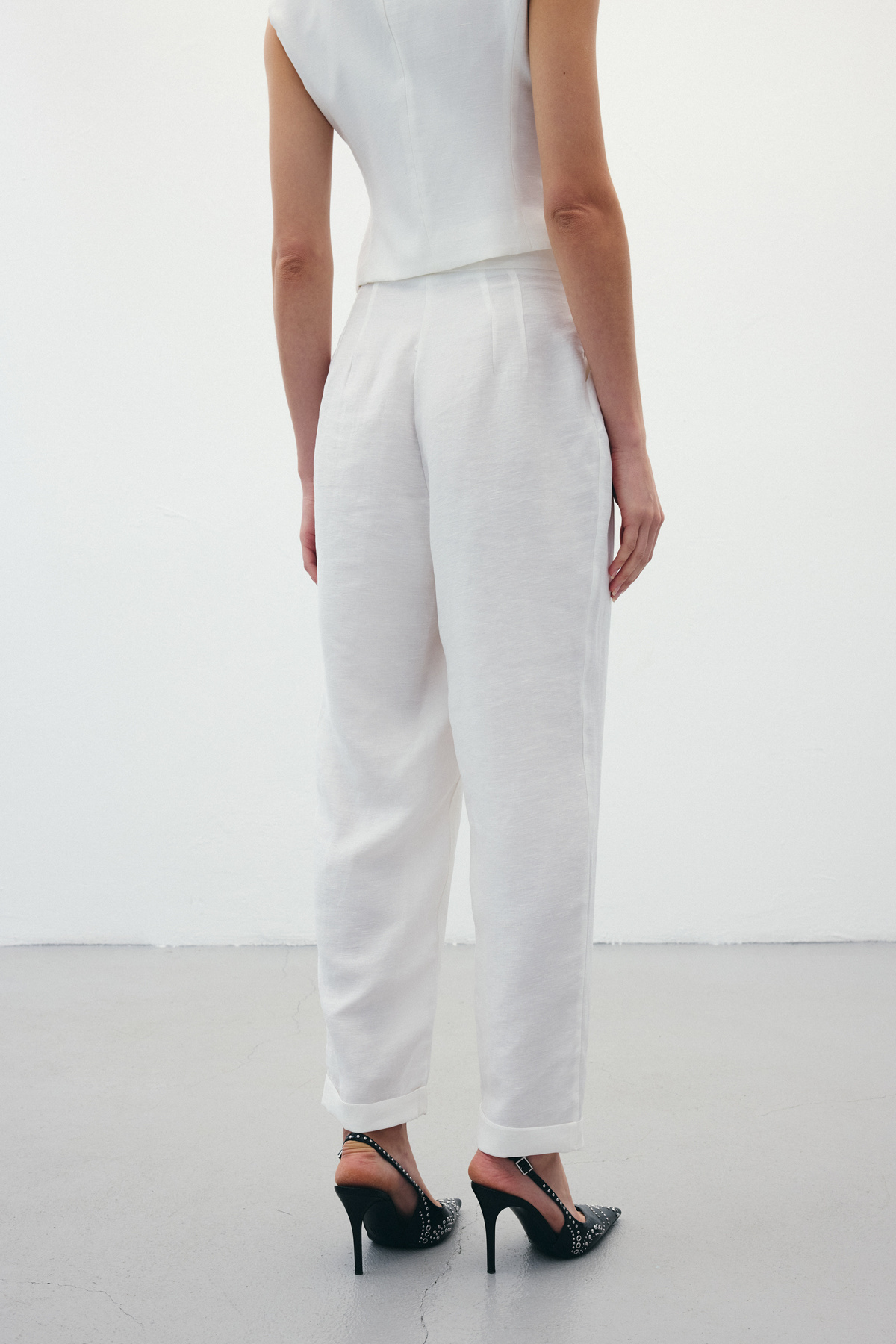 Salaş Keten Pantolon - Ekru