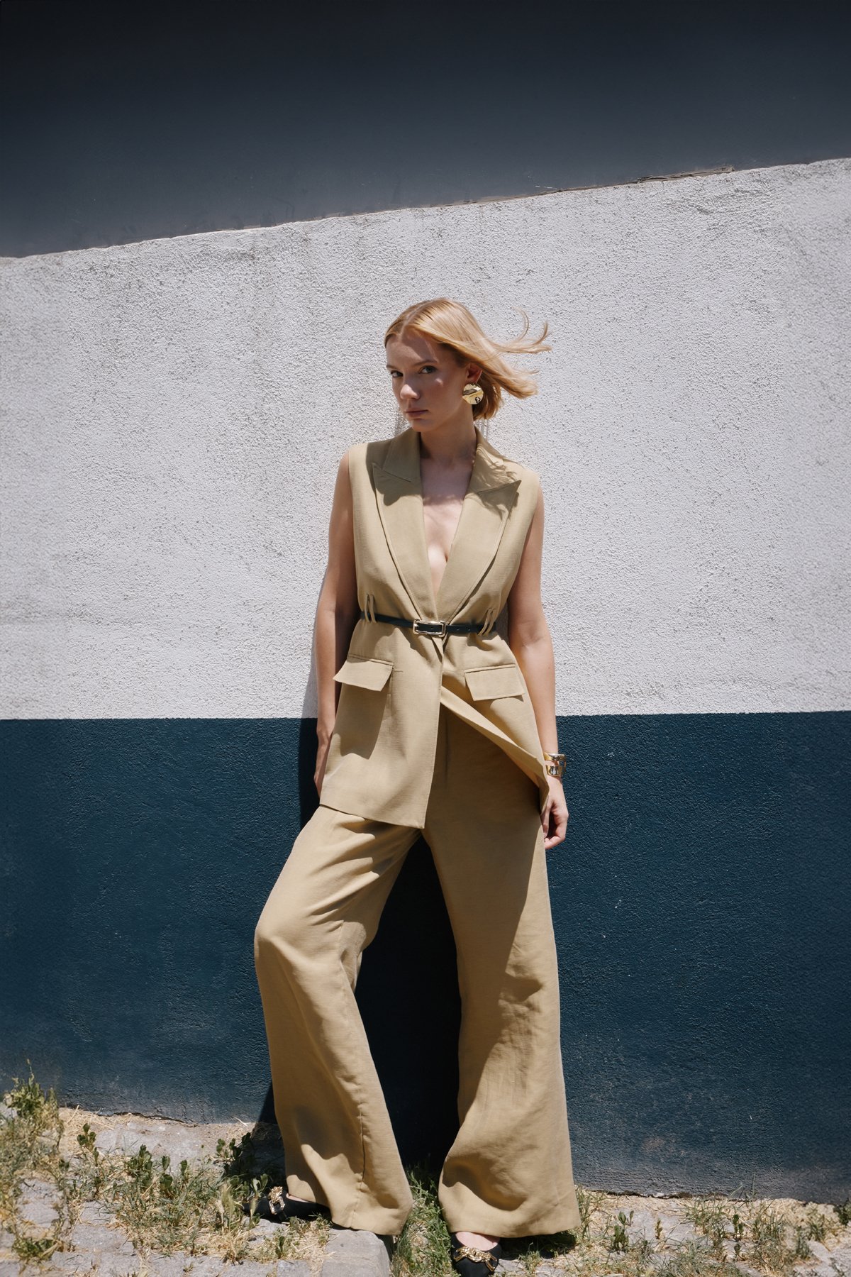 Salaş Keten Pantolon - Haki