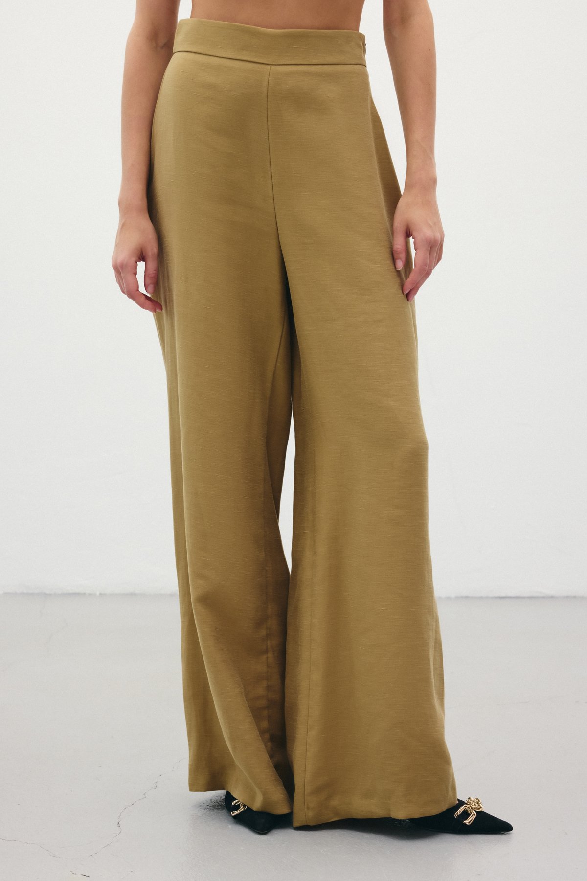 Salaş Keten Pantolon - Haki