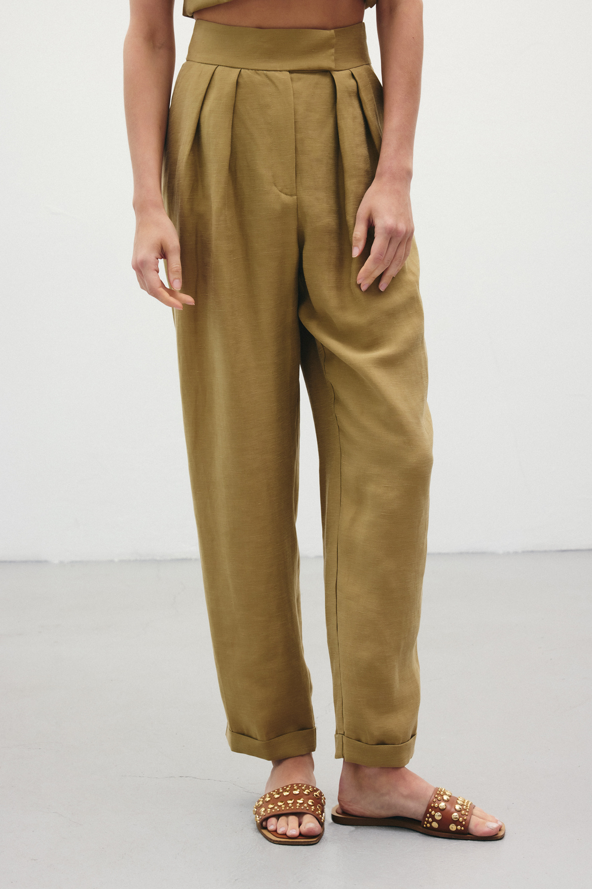 Salaş Keten Pantolon - Haki