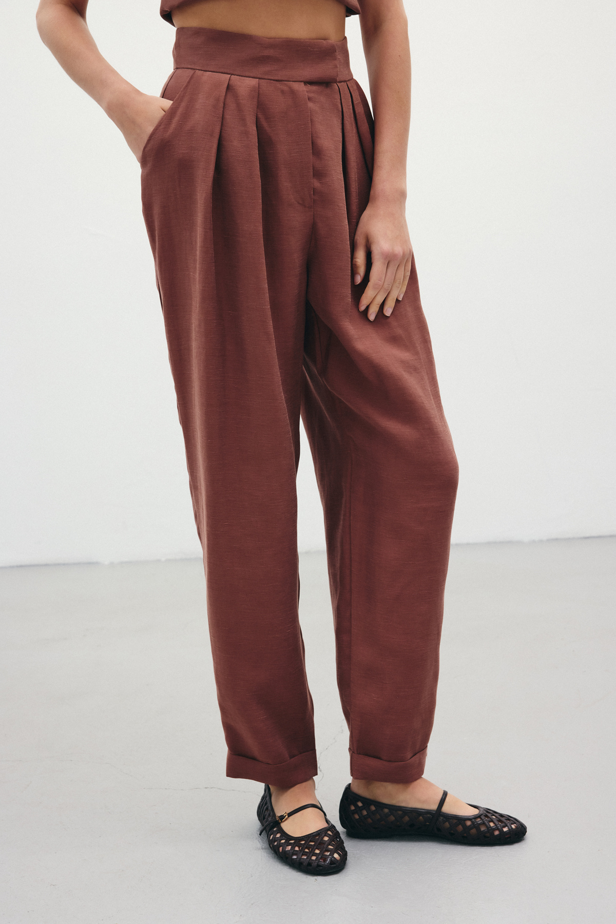 Salaş Keten Pantolon - Kahve