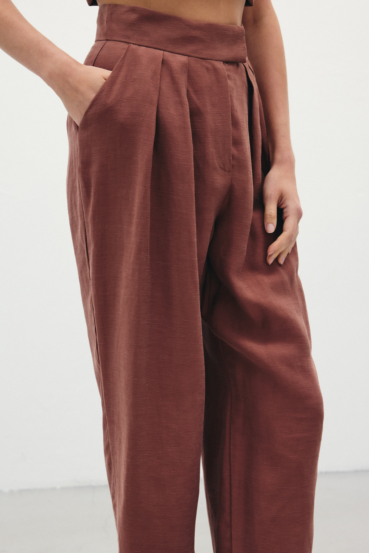 Salaş Keten Pantolon - Kahve