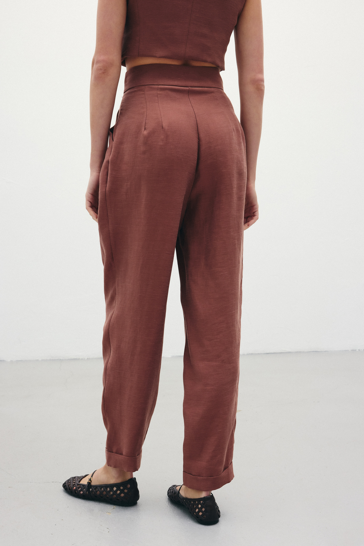 Salaş Keten Pantolon - Kahve