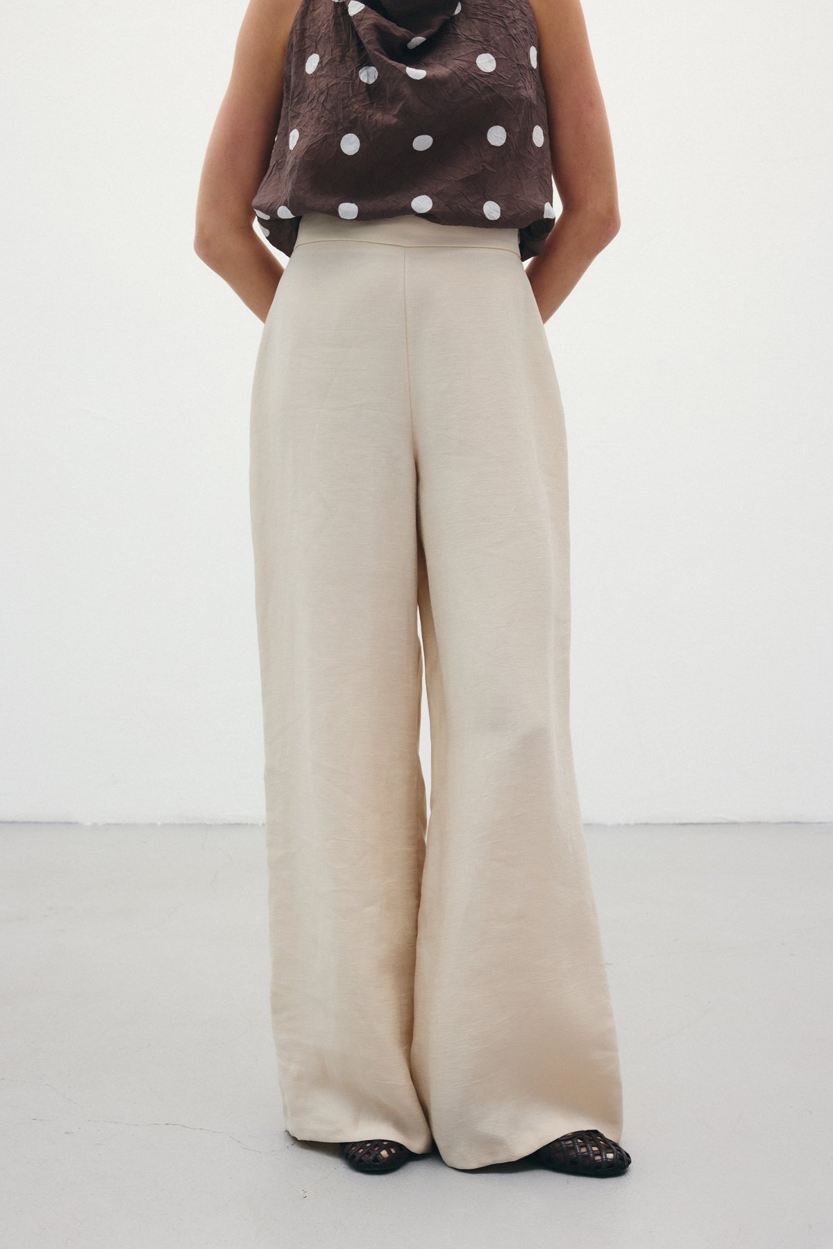 Salaş Keten Pantolon - Taş