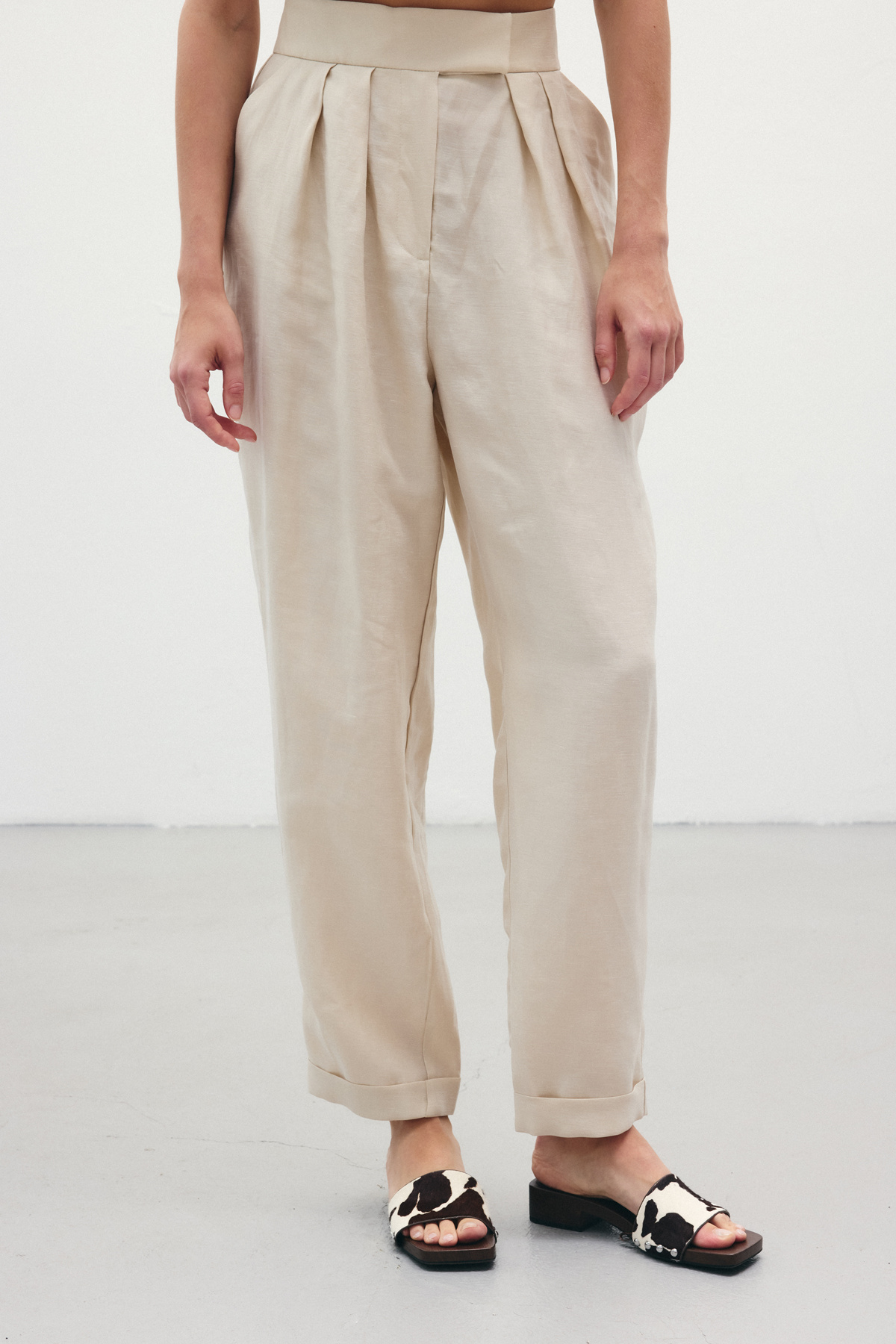 Salaş Keten Pantolon - Taş