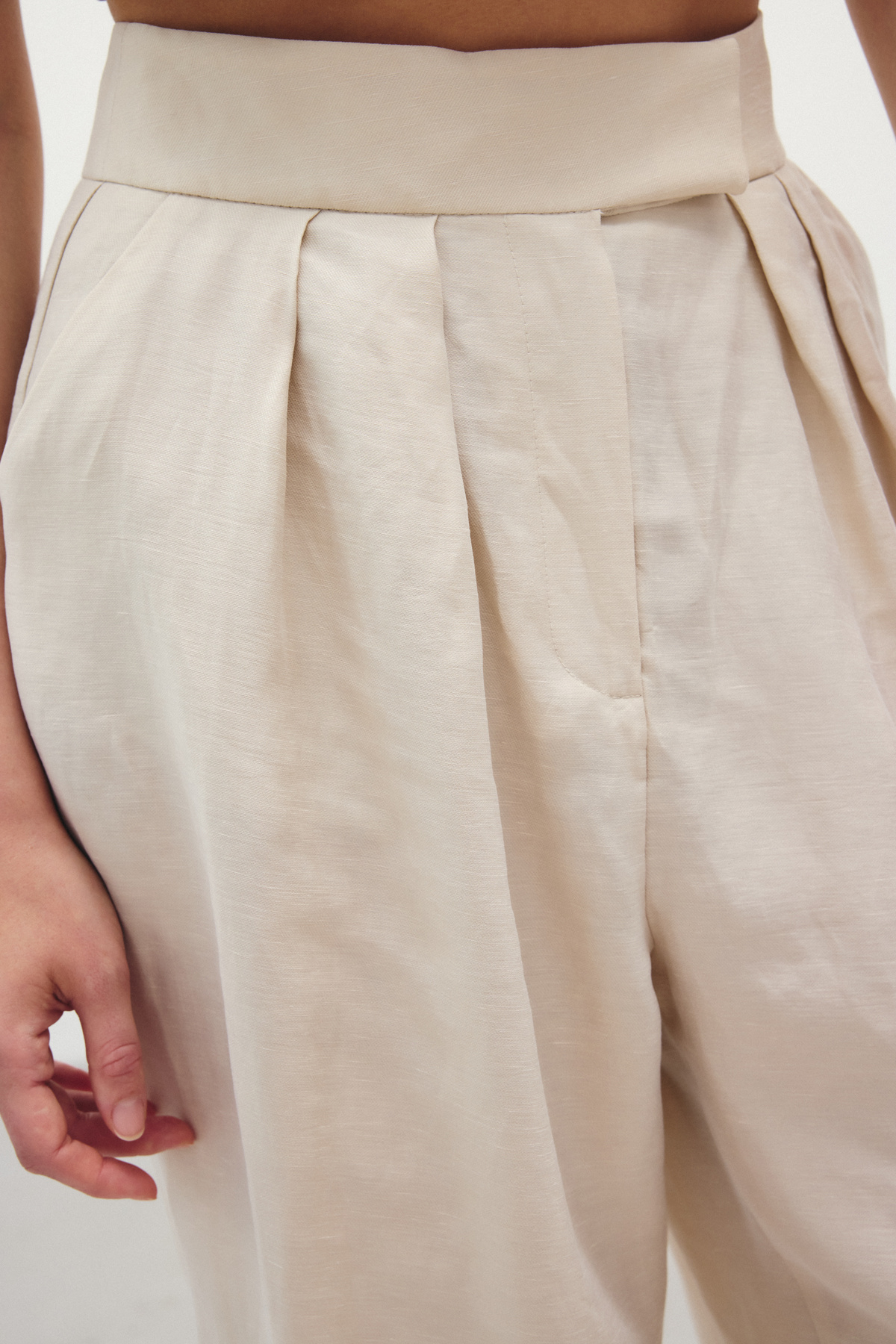 Salaş Keten Pantolon - Taş