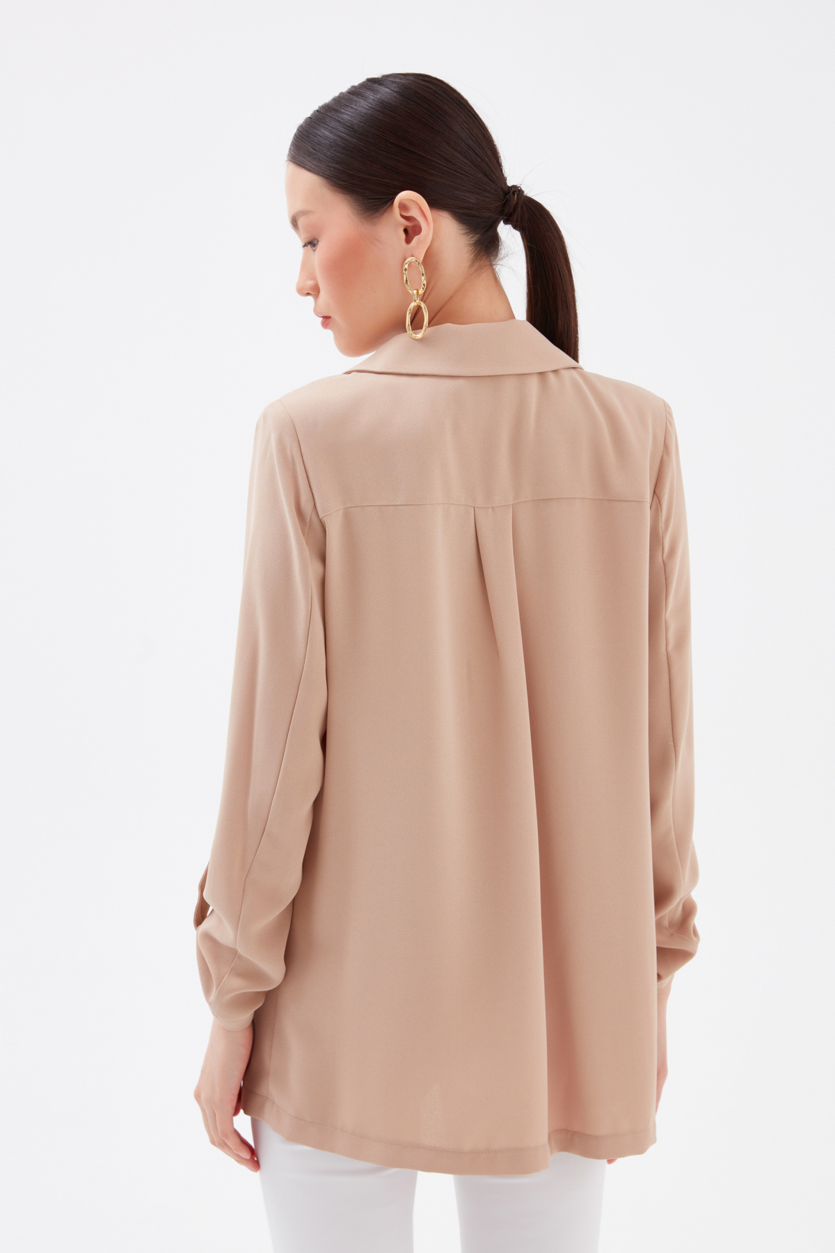 Salaş krep ceket - AÇIK BEJ