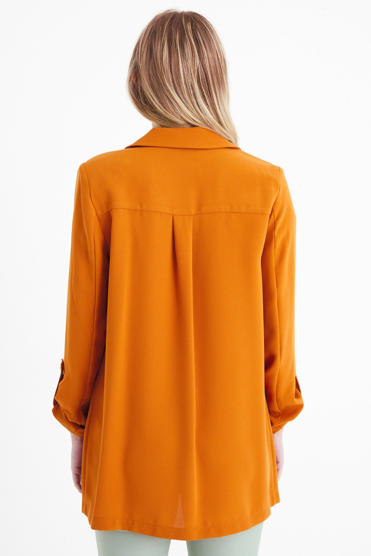 Salaş krep ceket - KİREMİT