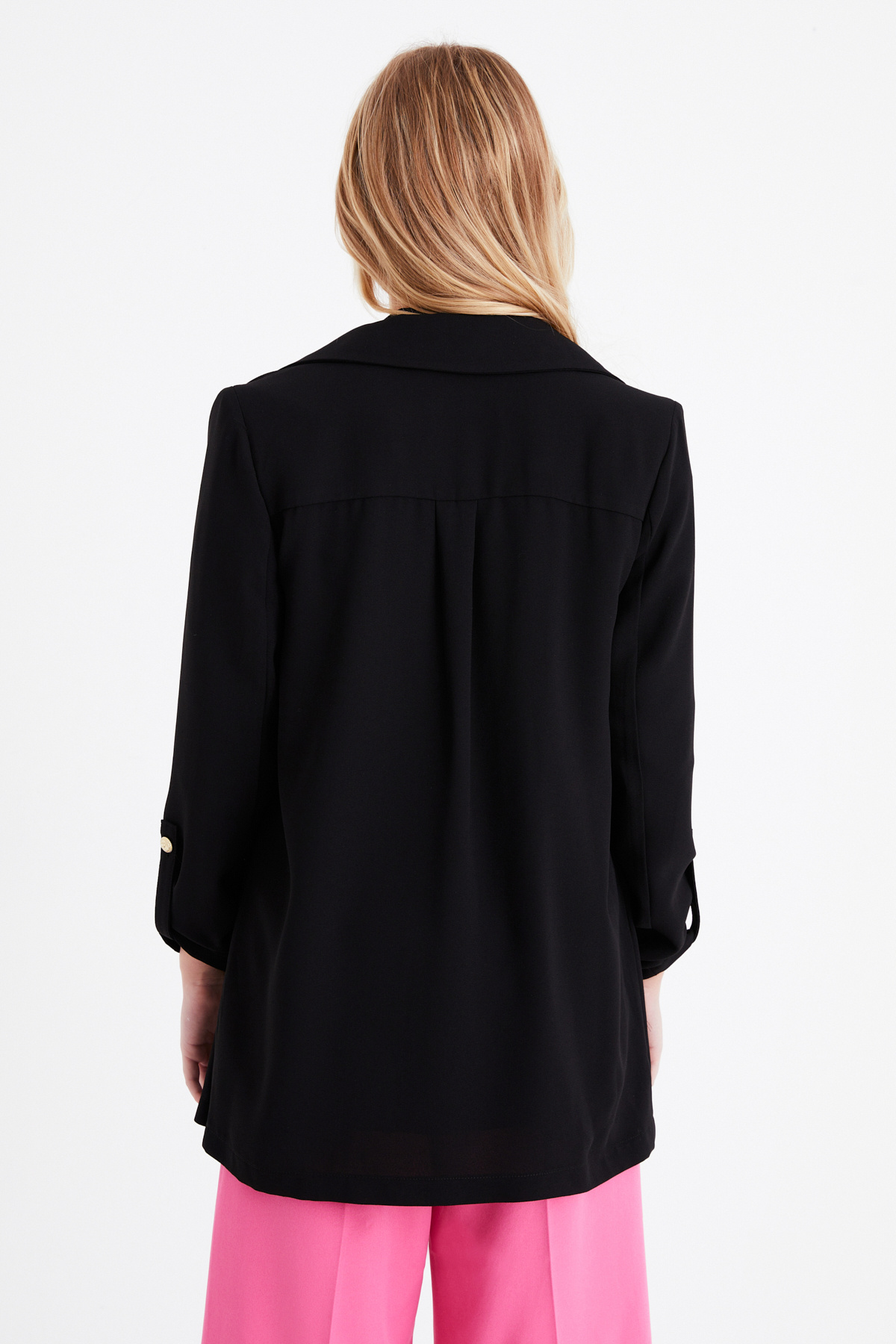 Salaş krep ceket - SİYAH