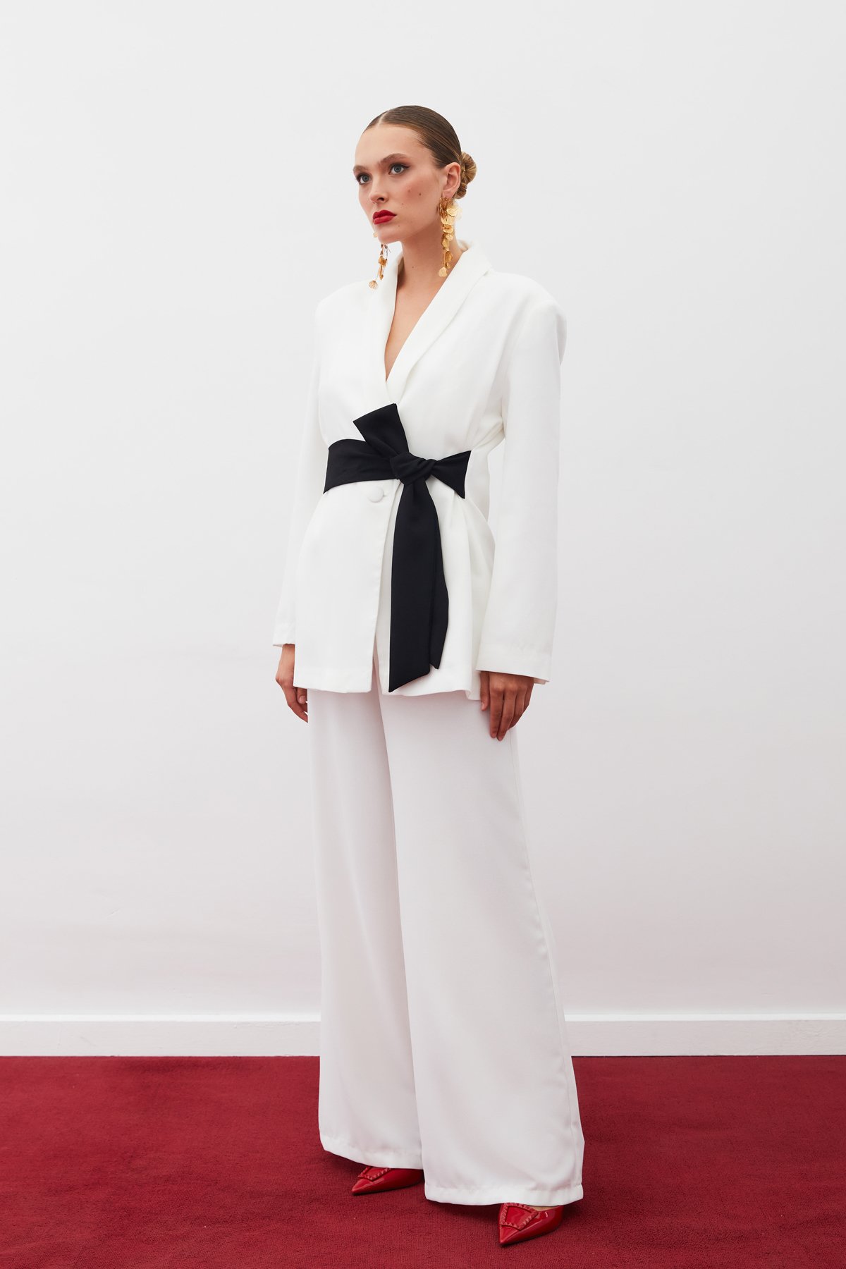 Loose Crepe Pants - ECRU
