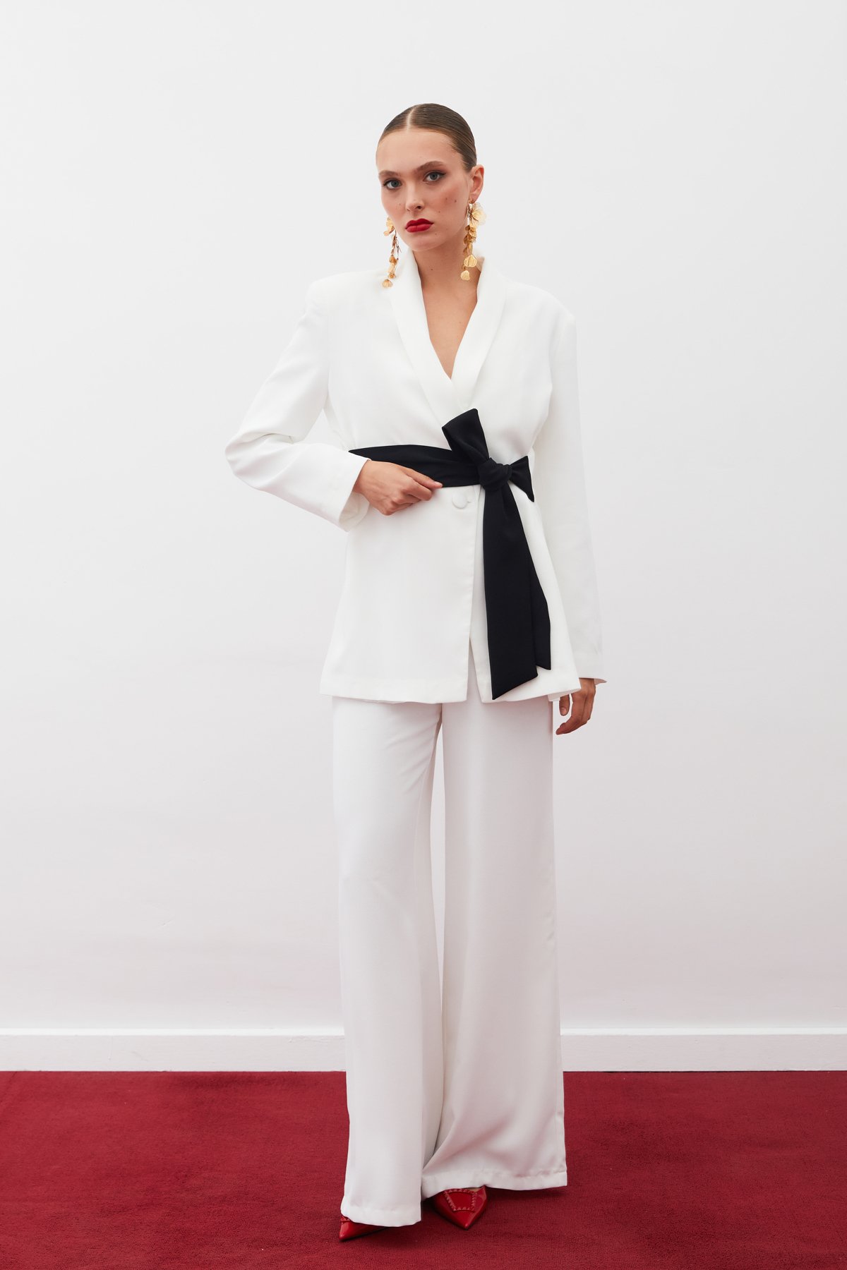 Loose Crepe Pants - ECRU