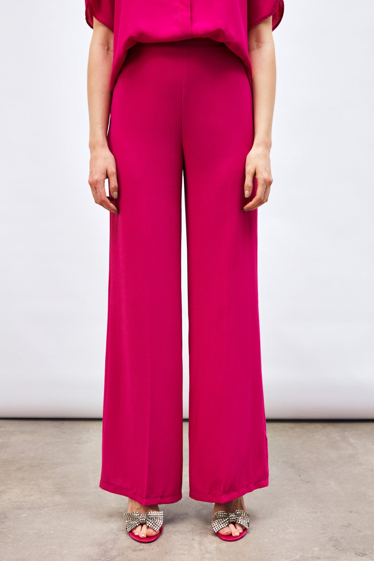 Salaş Krep Pantolon - FUŞYA