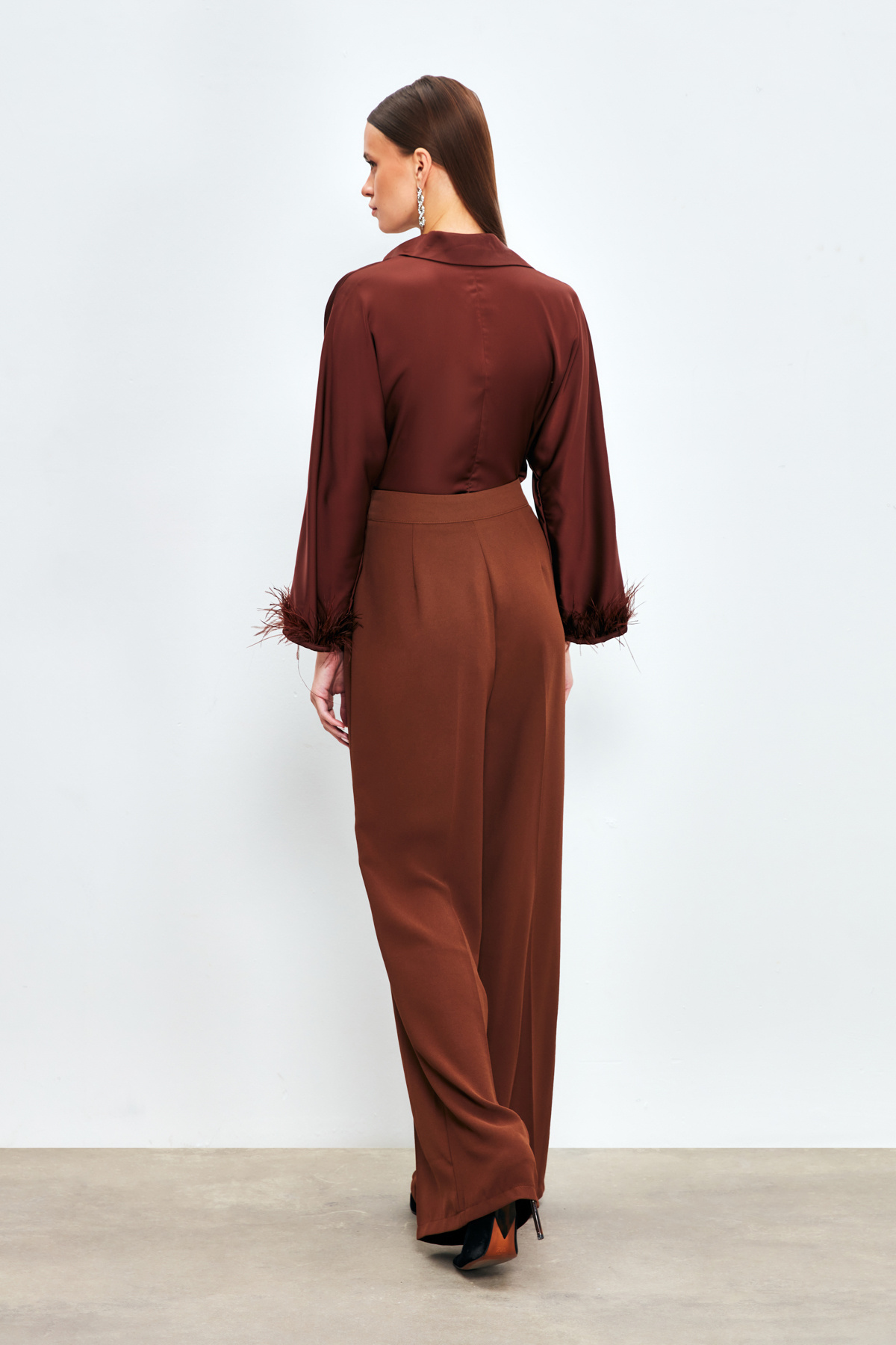 Salaş Krep Pantolon - KAHVE