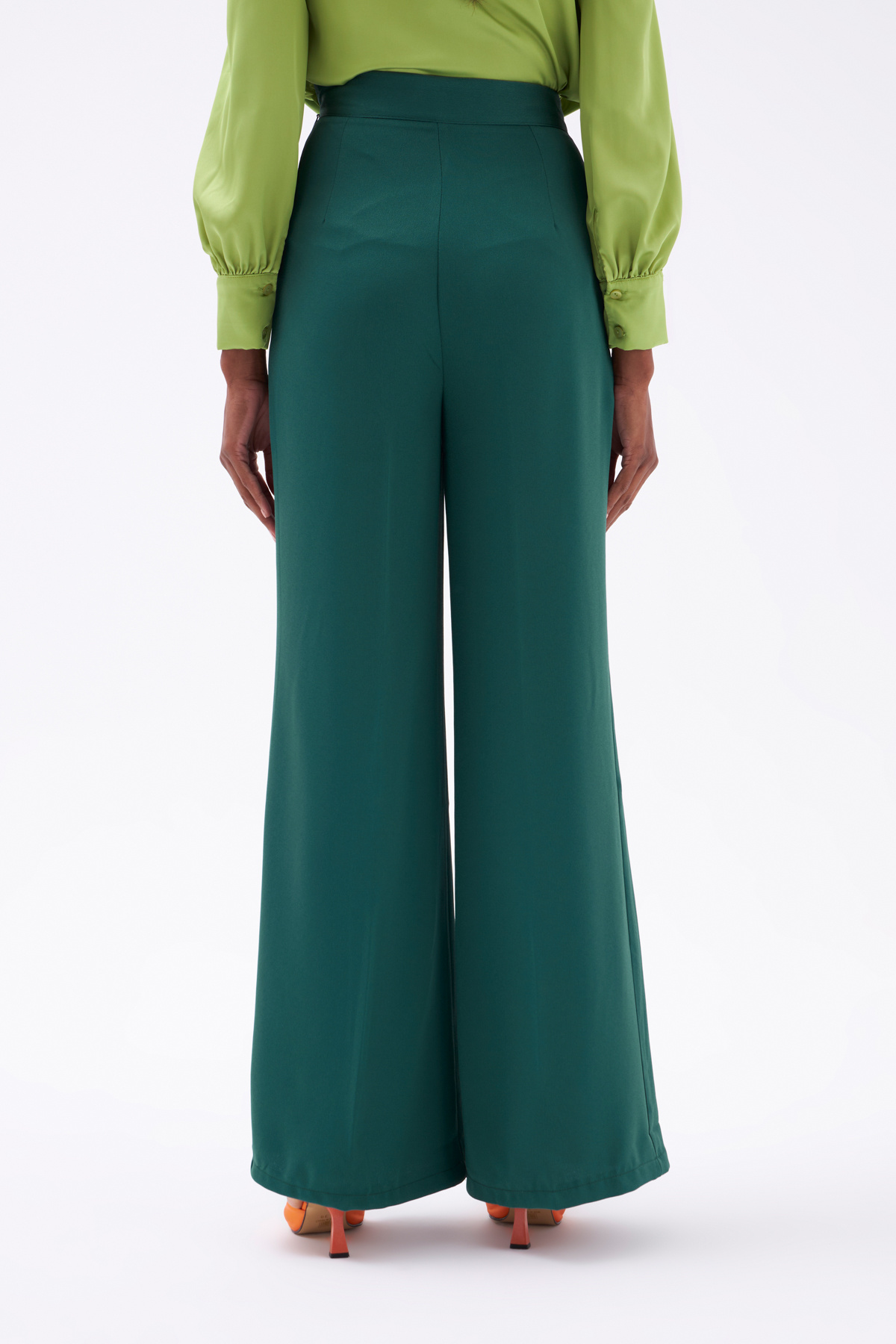 Salaş Krep Pantolon - KOYU YEŞİL