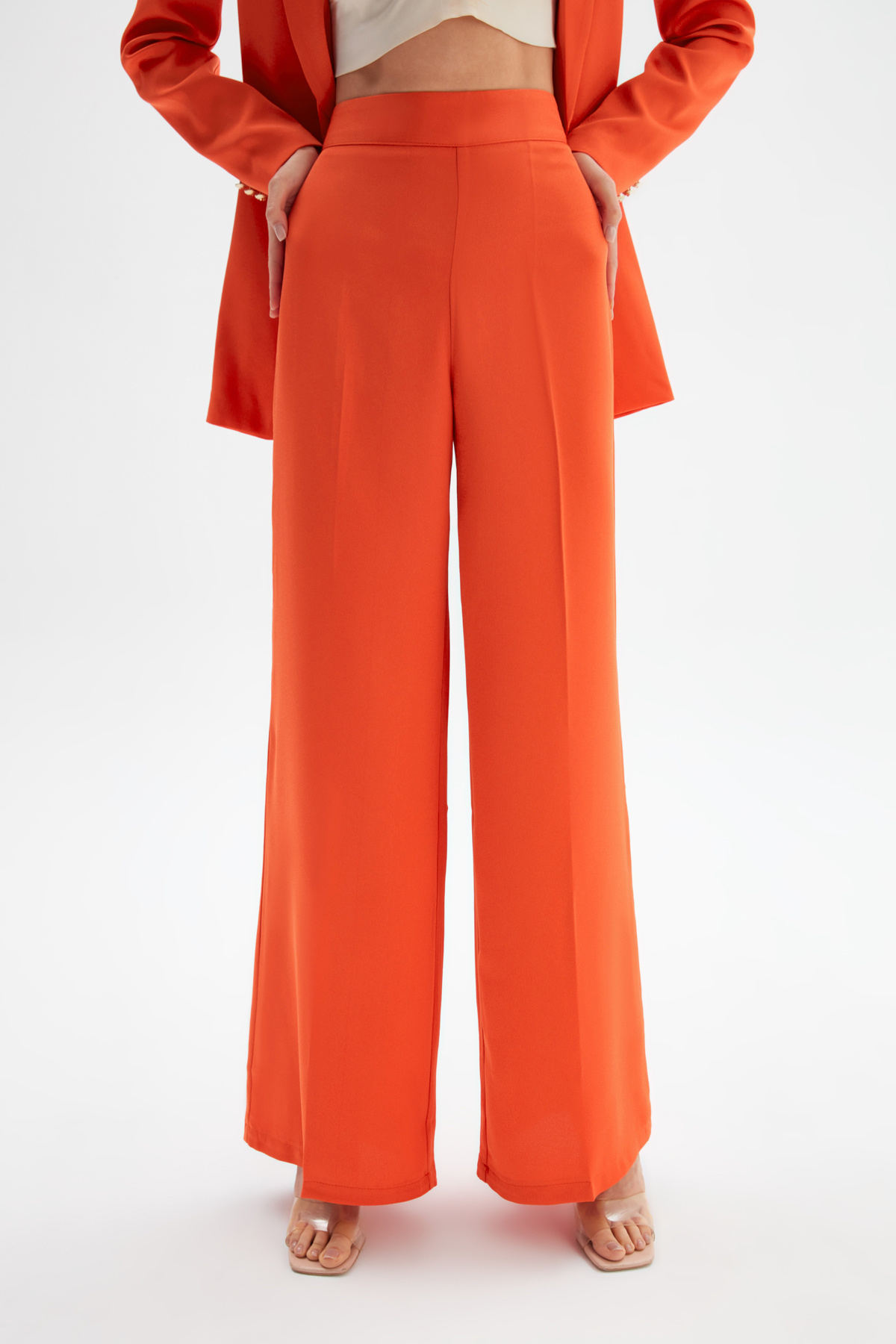 Salaş Krep Pantolon - ORANJ