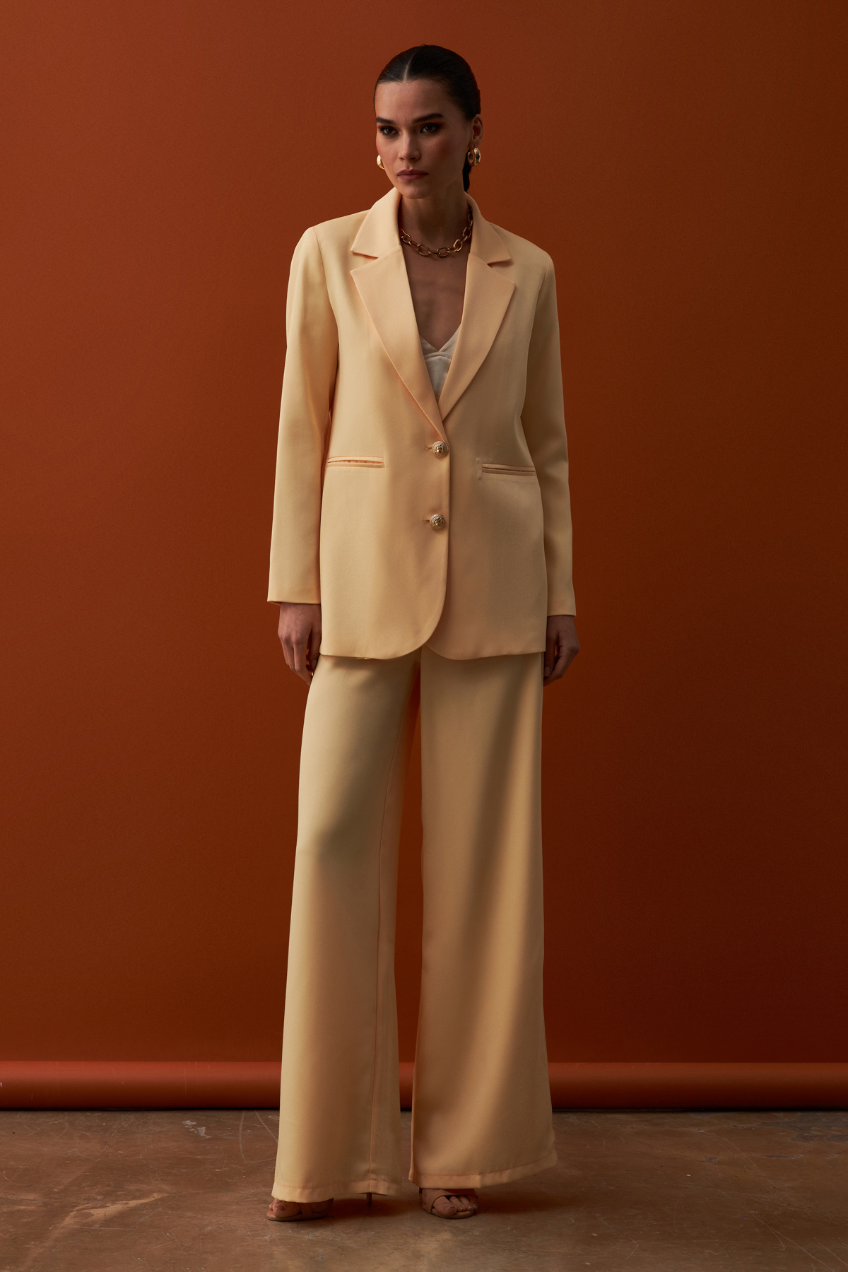 Salaş Krep Pantolon - SARI