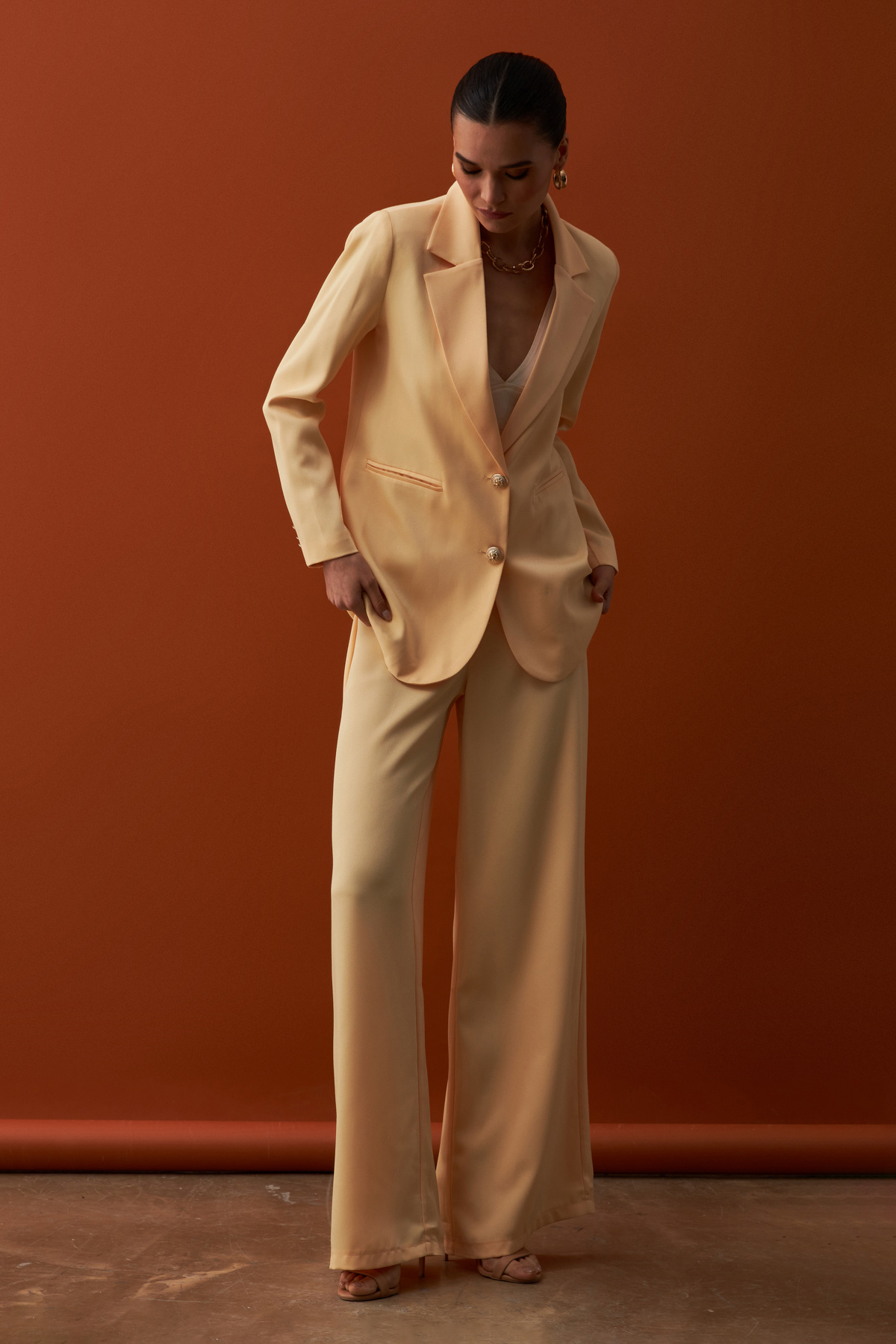 Salaş Krep Pantolon - SARI