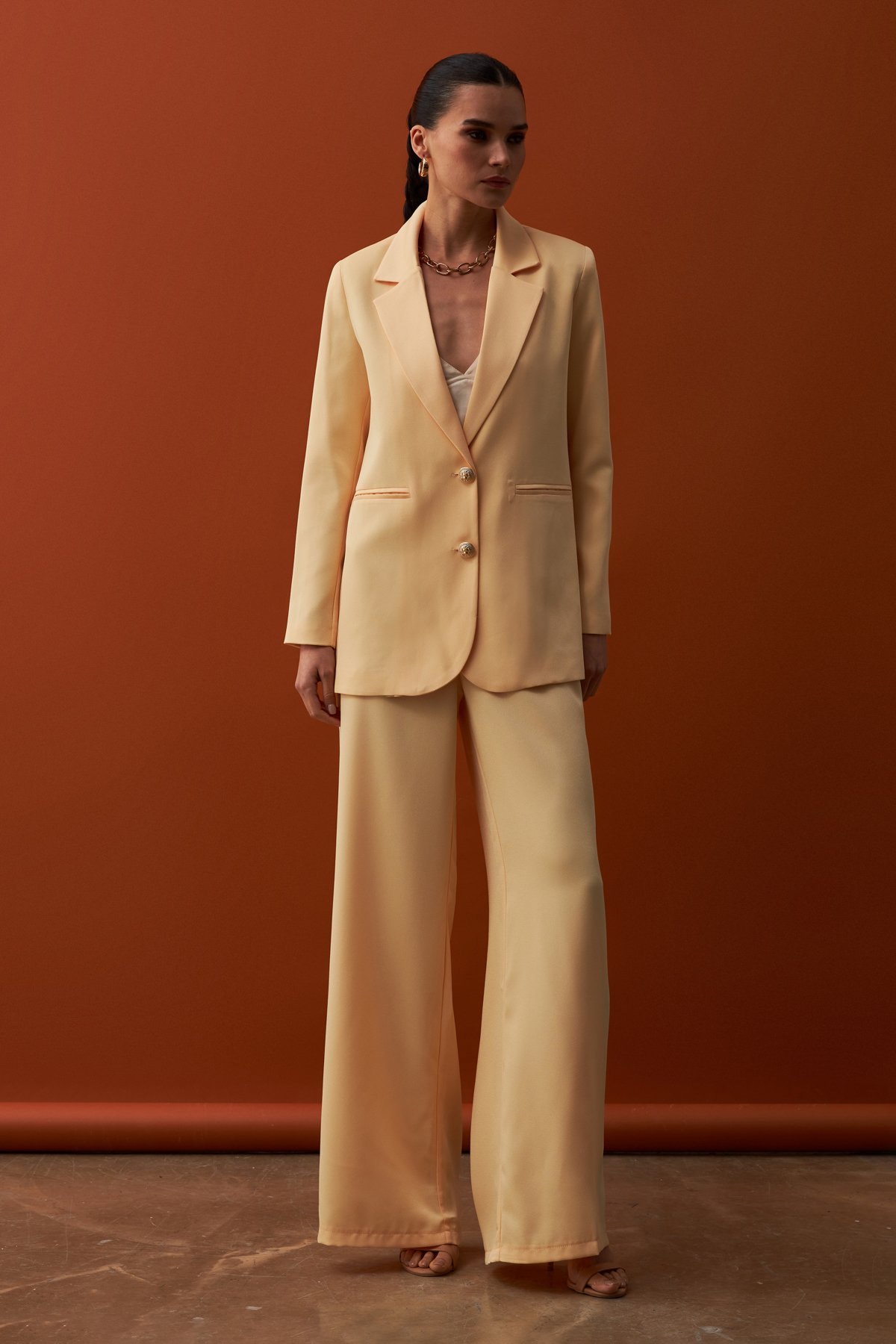 Salaş Krep Pantolon - SARI