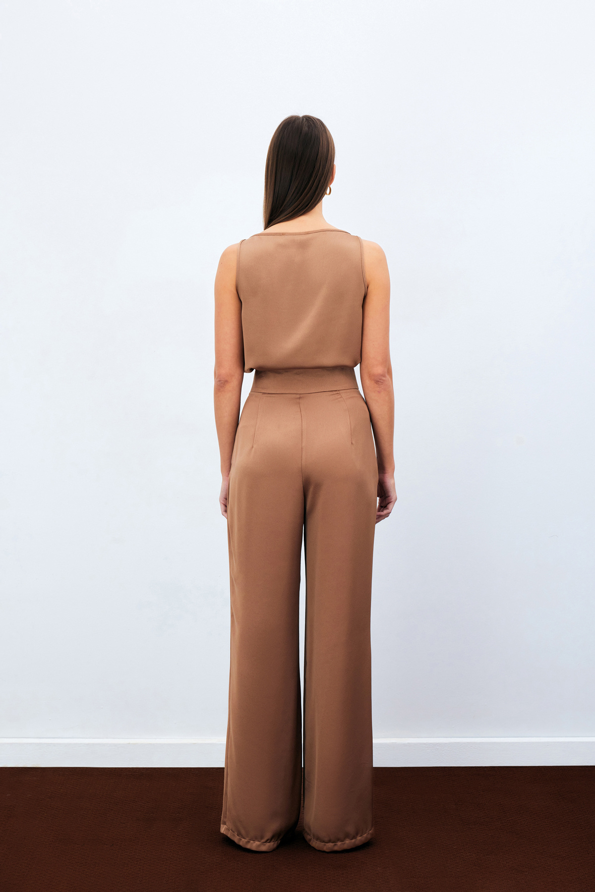 Salaş Krep Saten Pantolon - Camel