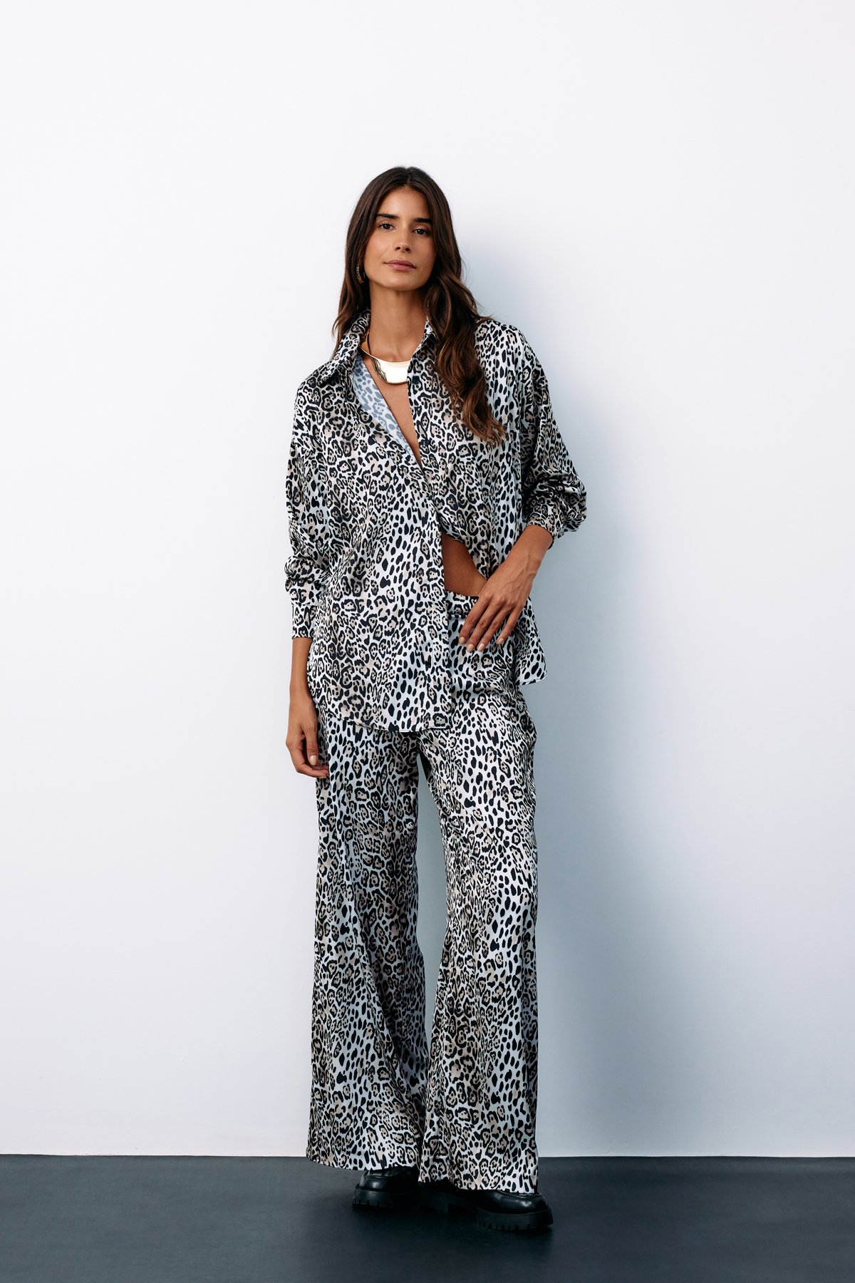 Salaş Leopar Gömlek - EKRU