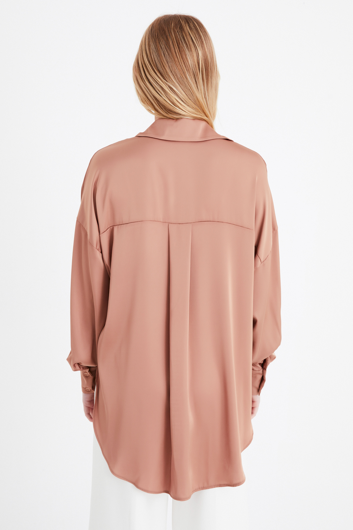 shabby satin shirt - MINK