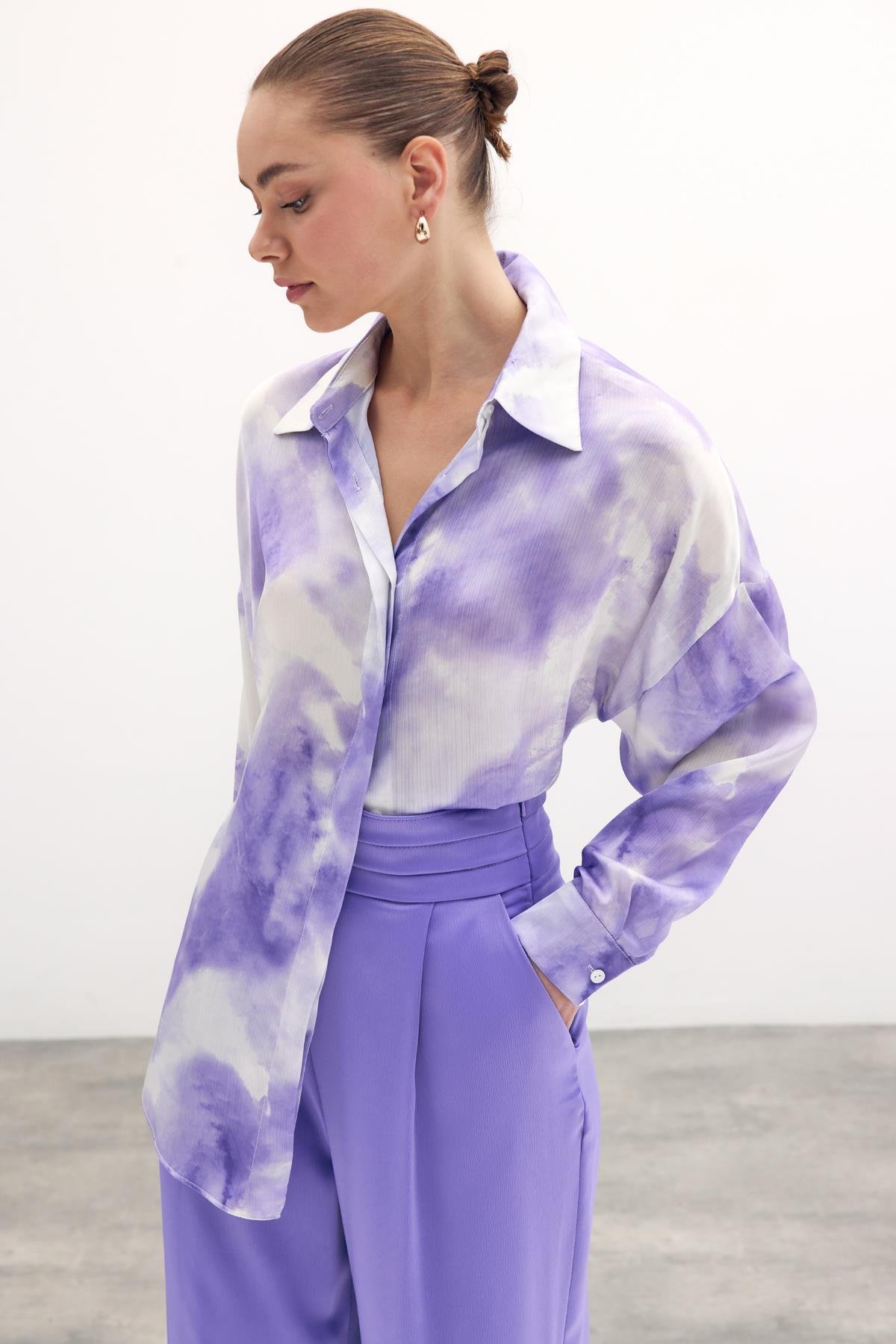 Salaş Uzun Gömlek - Lila