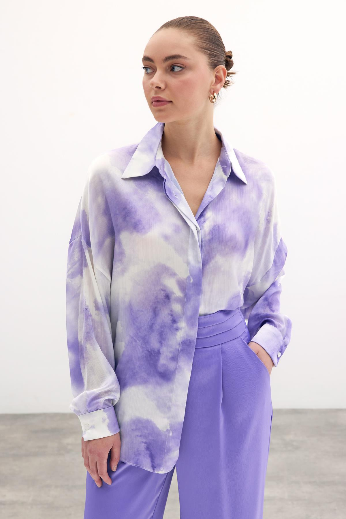 Salaş Uzun Gömlek - Lila