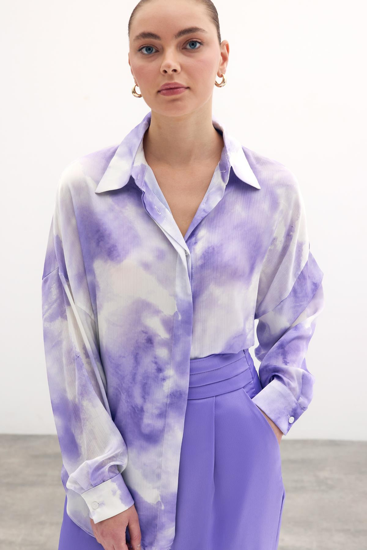 Salaş Uzun Gömlek - Lila