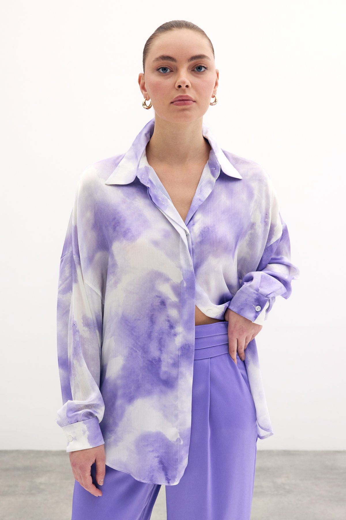 Salaş Uzun Gömlek - Lila