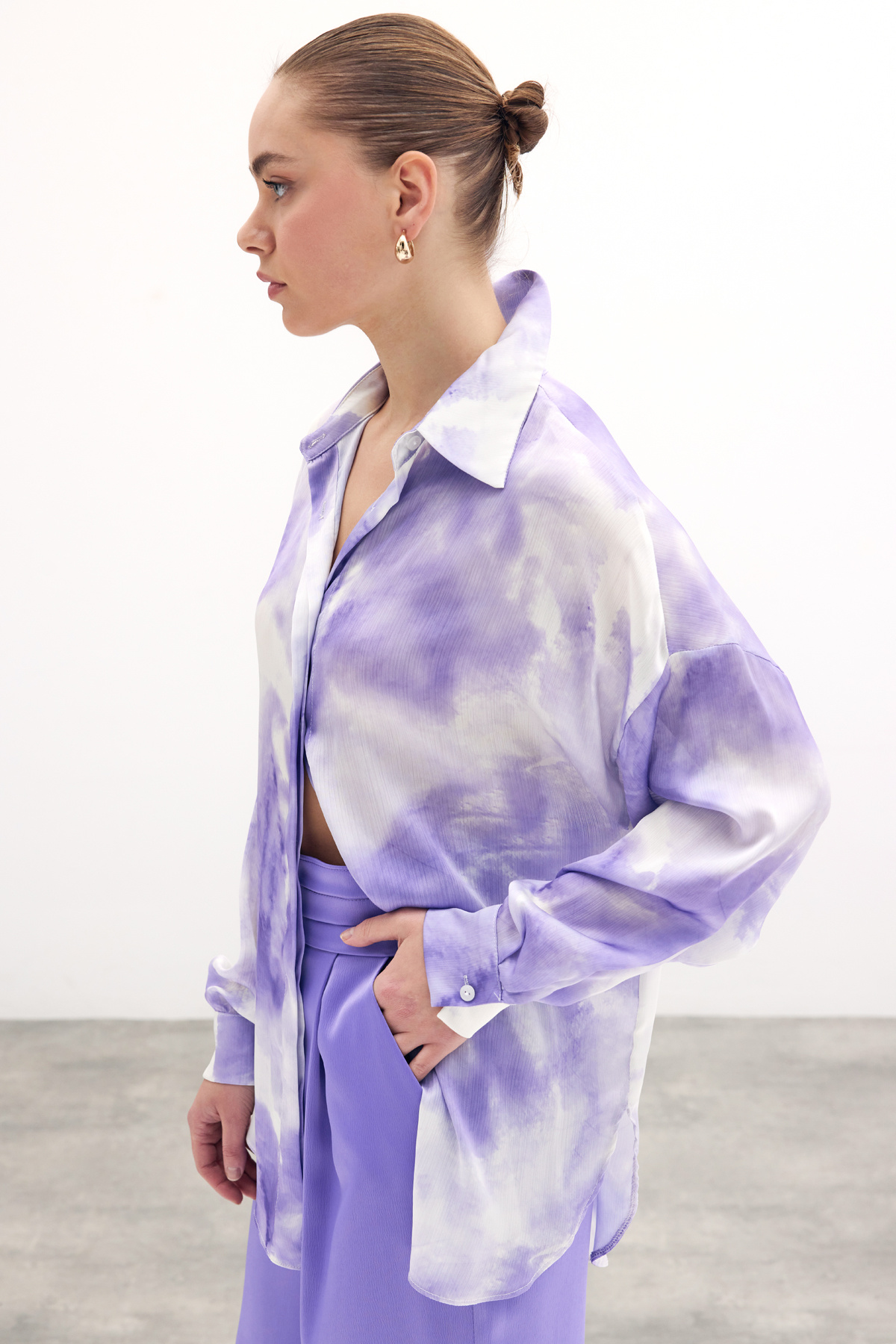 Salaş Uzun Gömlek - Lila