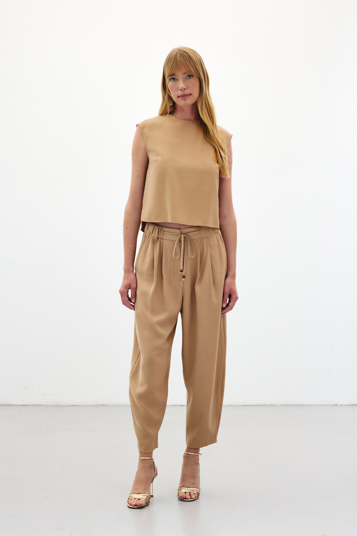 Şalvar Kesim Pantolon - Bej