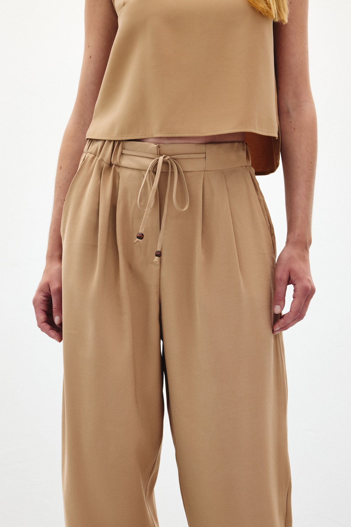 Şalvar Kesim Pantolon - Bej