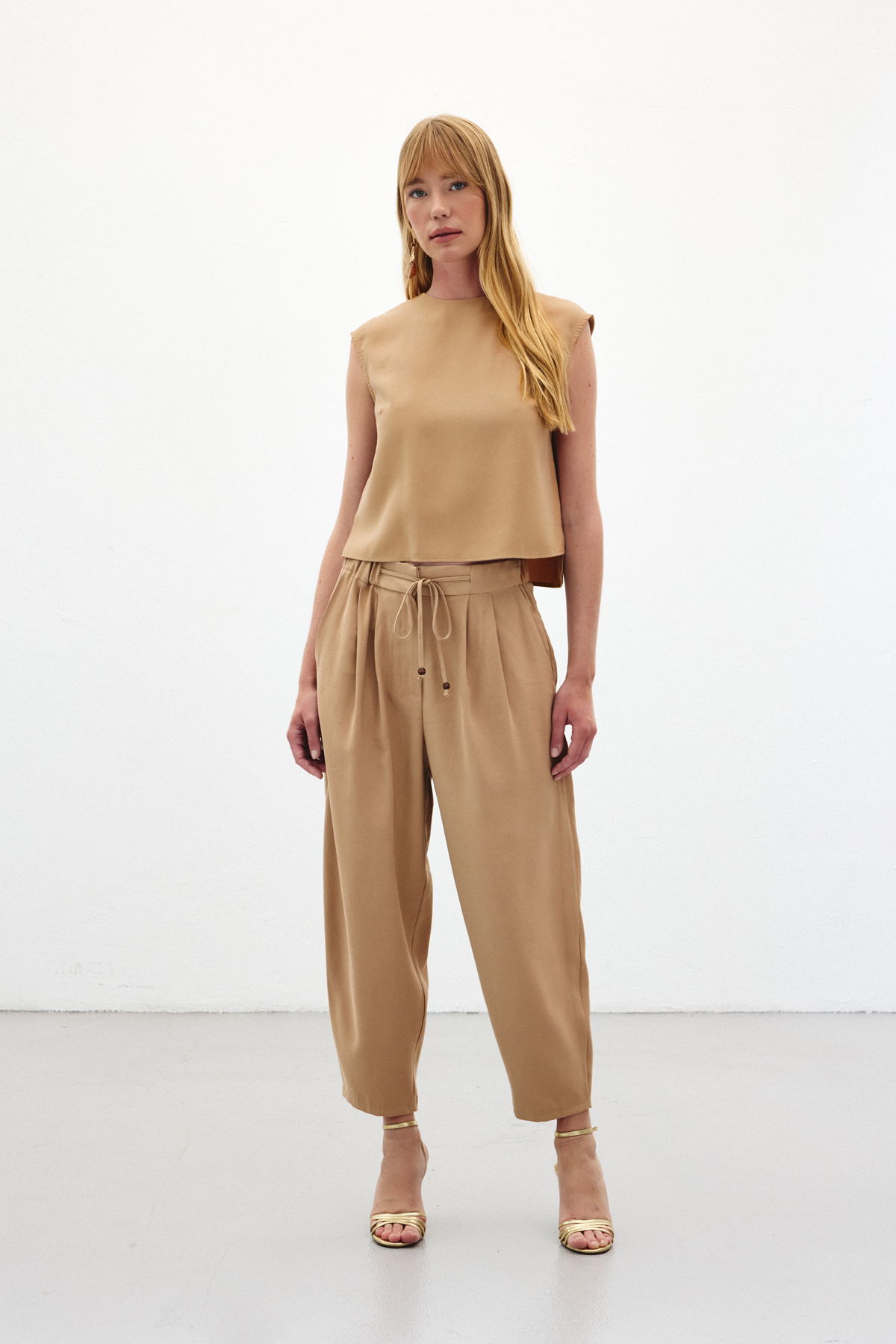 Şalvar Kesim Pantolon - Bej