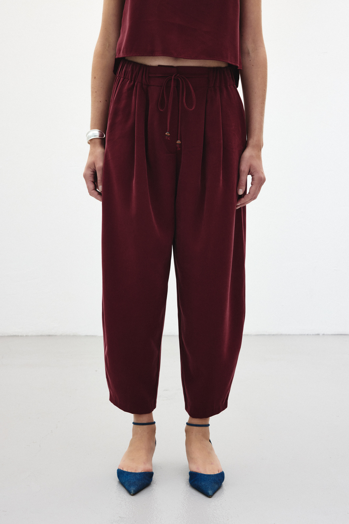 Şalvar Kesim Pantolon - Bordo