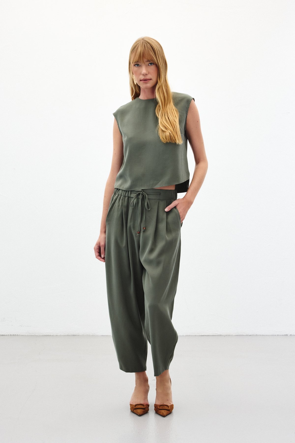 Şalvar Kesim Pantolon - Haki