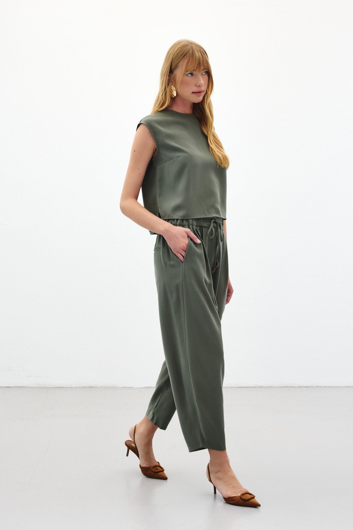 Şalvar Kesim Pantolon - Haki