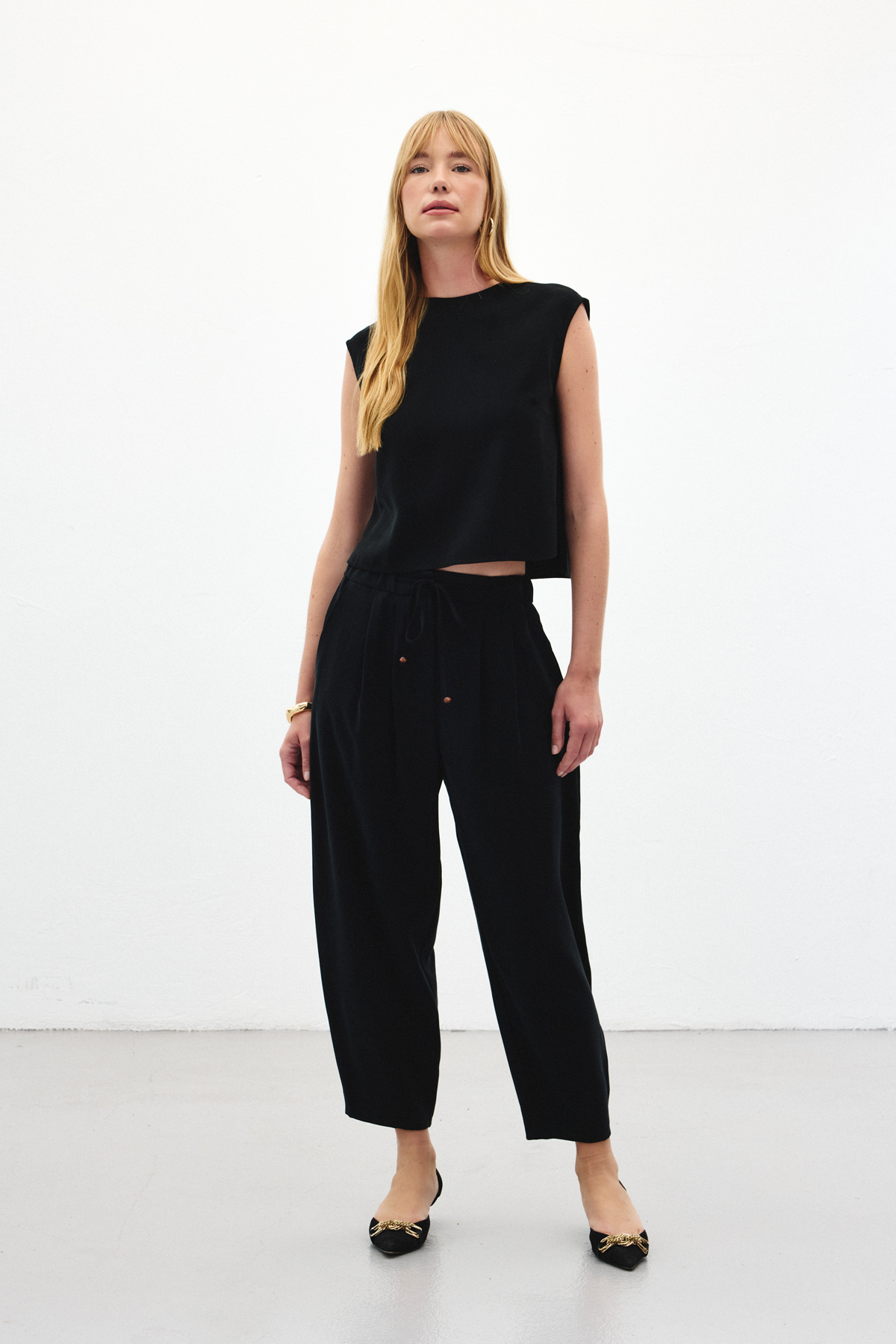 Şalvar Kesim Pantolon - Siyah