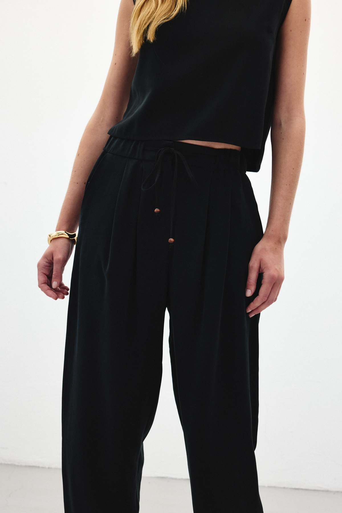 Şalvar Kesim Pantolon - Siyah