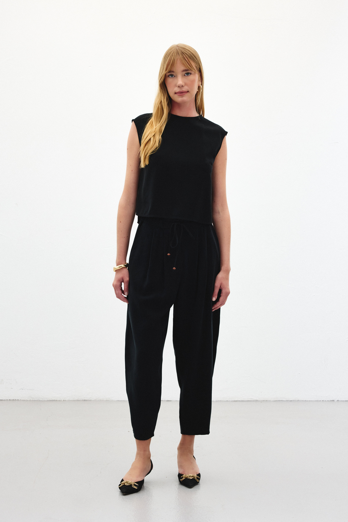 Şalvar Kesim Pantolon - Siyah