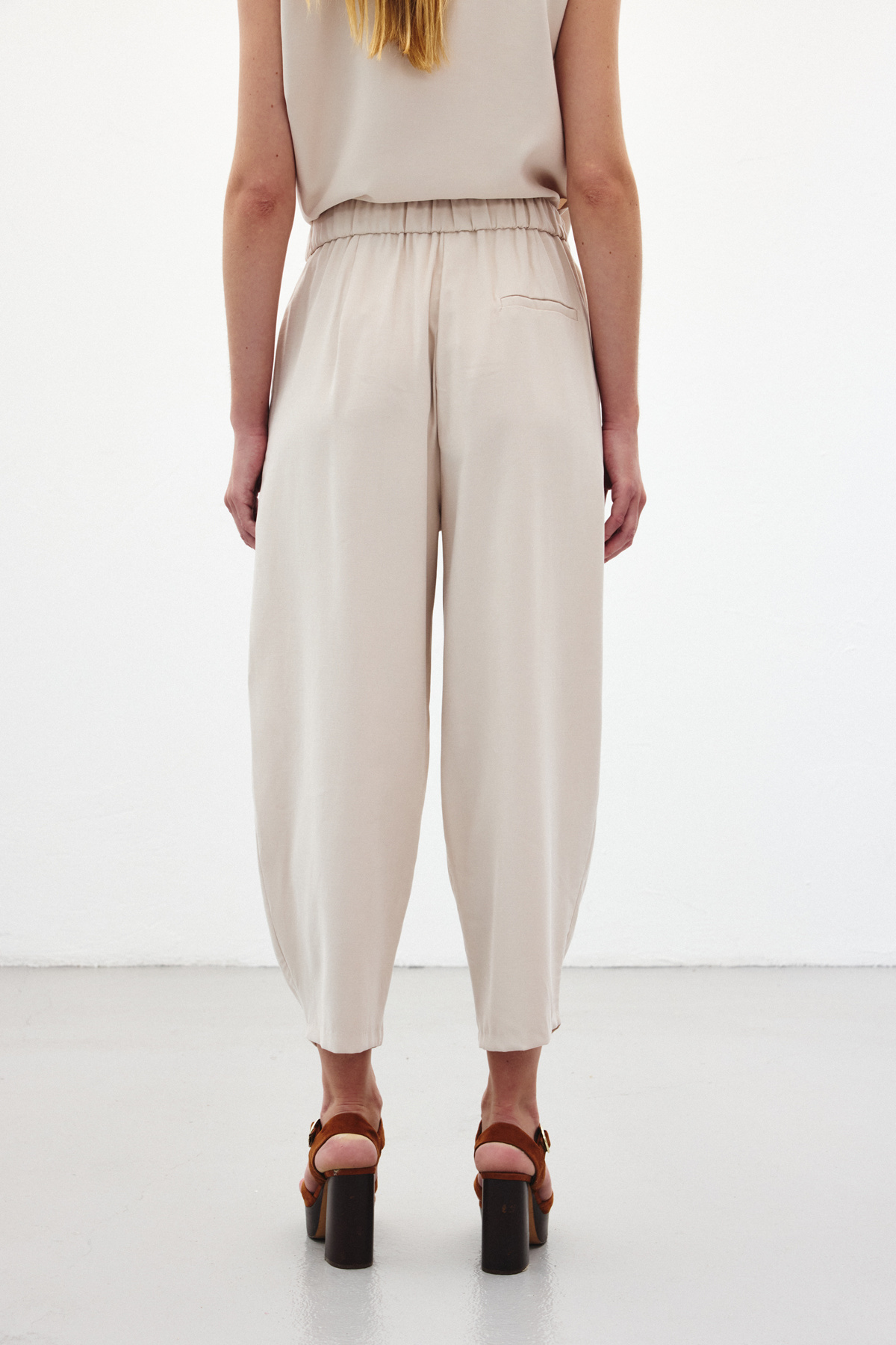 Şalvar Kesim Pantolon - Taş