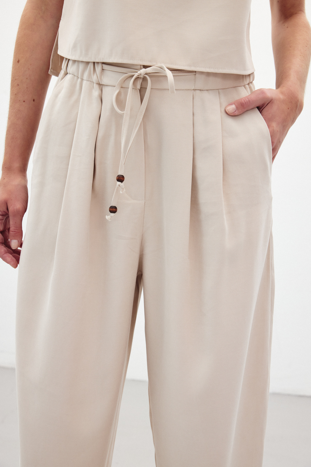 Şalvar Kesim Pantolon - Taş