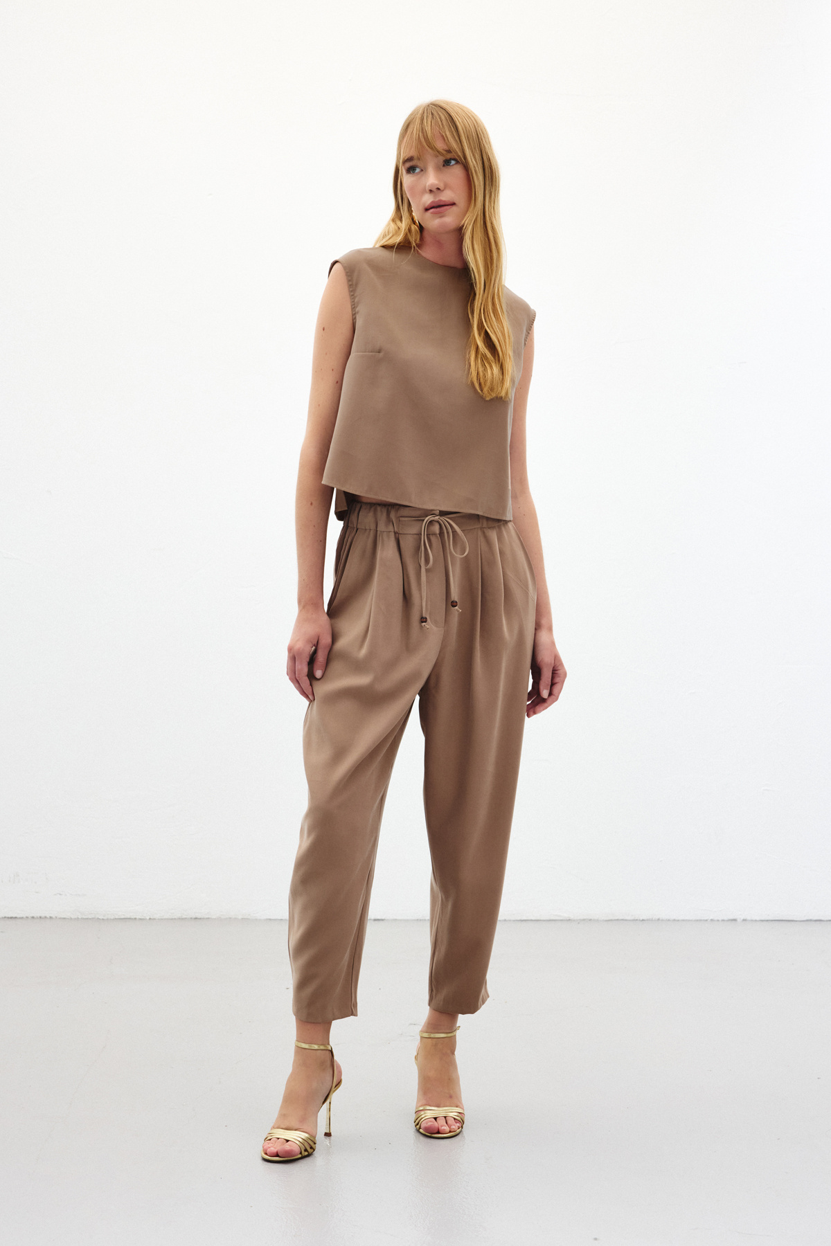 Şalvar Kesim Pantolon - Vizon