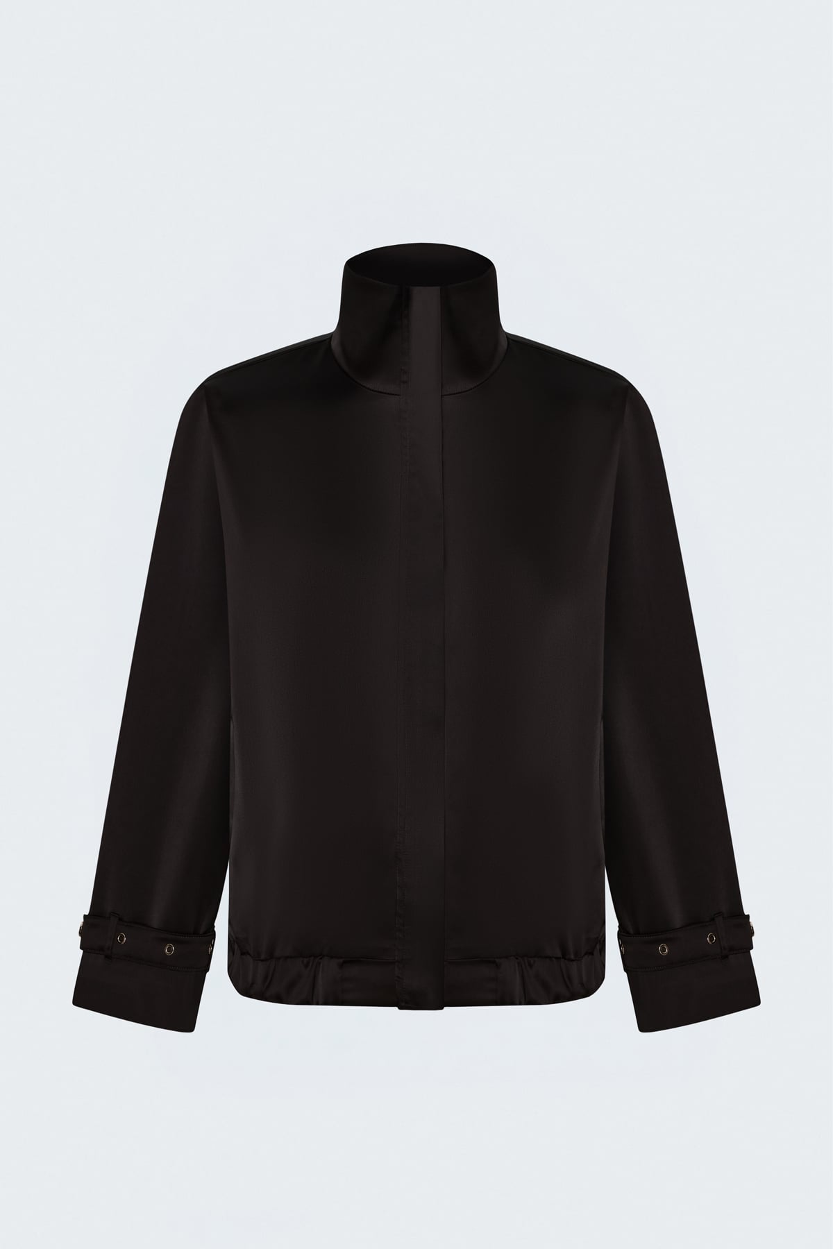 Satin Bomber Jacket - Brown