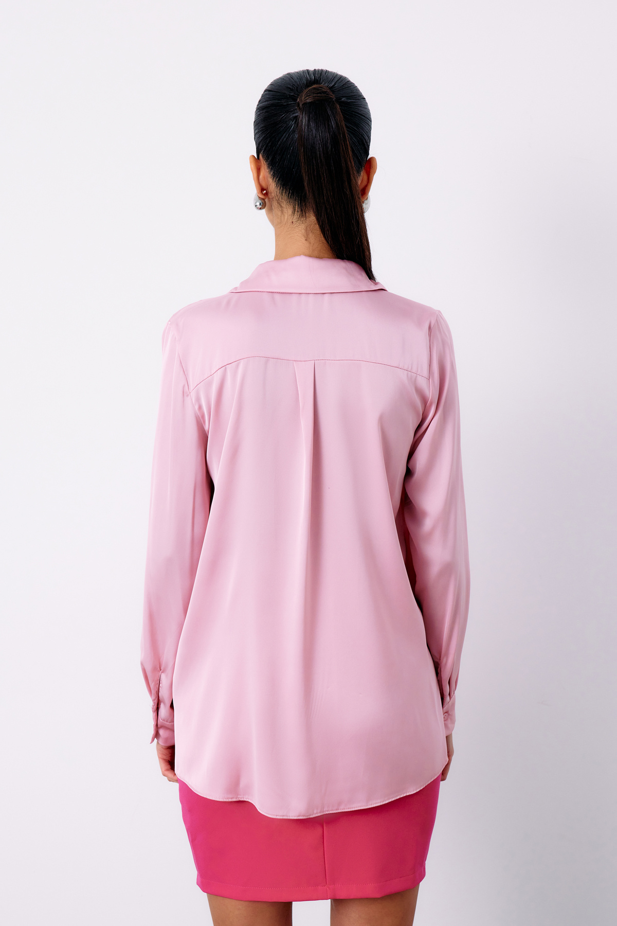 Saten Gömlek - PEMBE