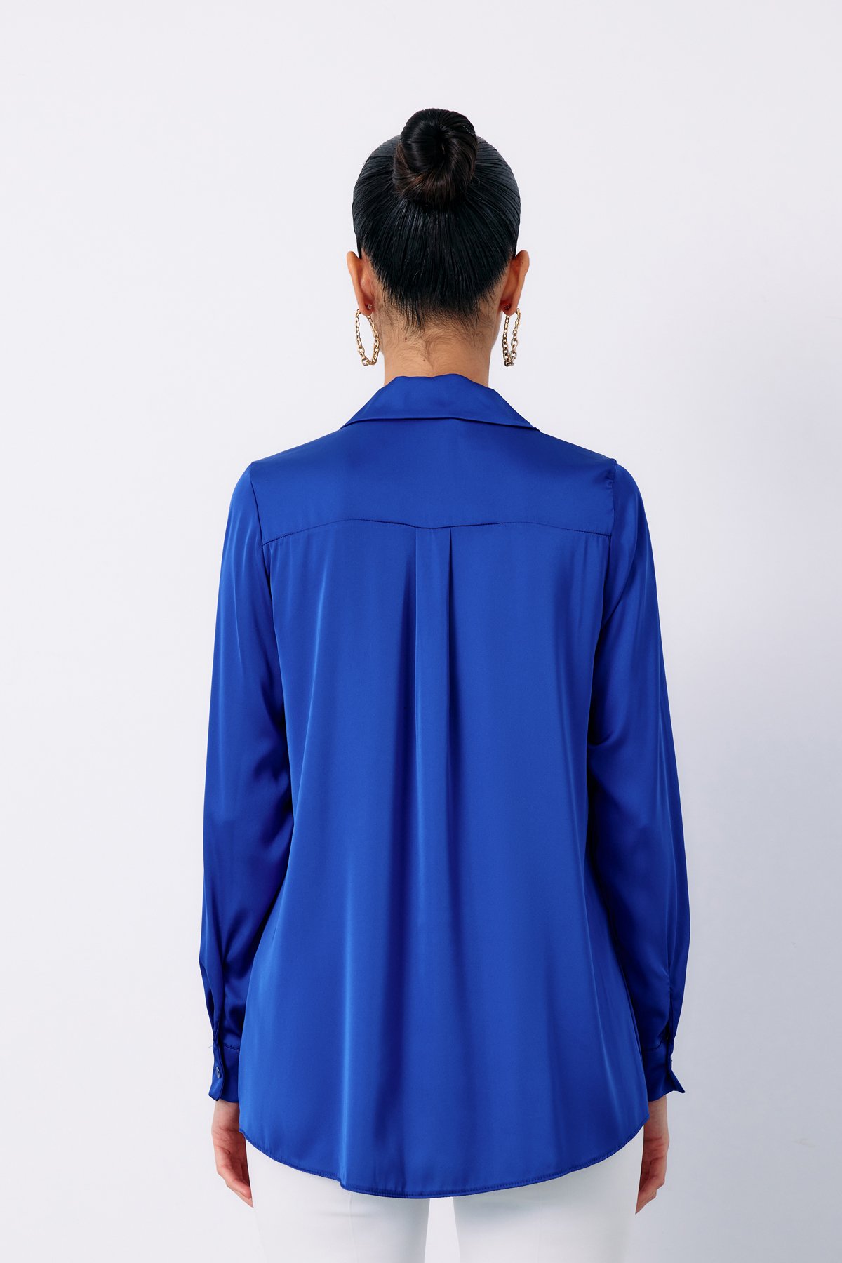 Saten Gömlek - SAX MAVİ