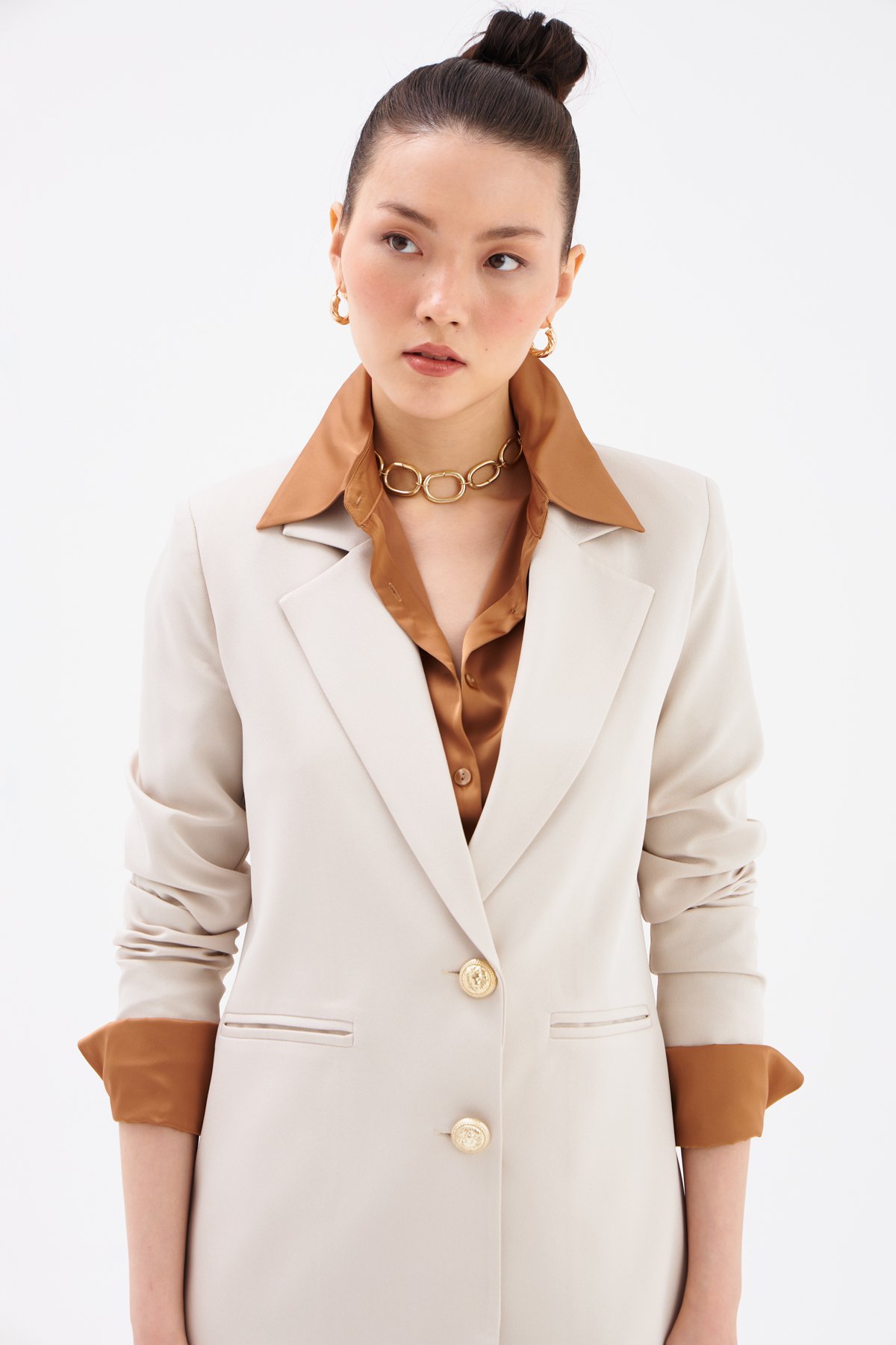 Saten Krep Ceket - TAŞ