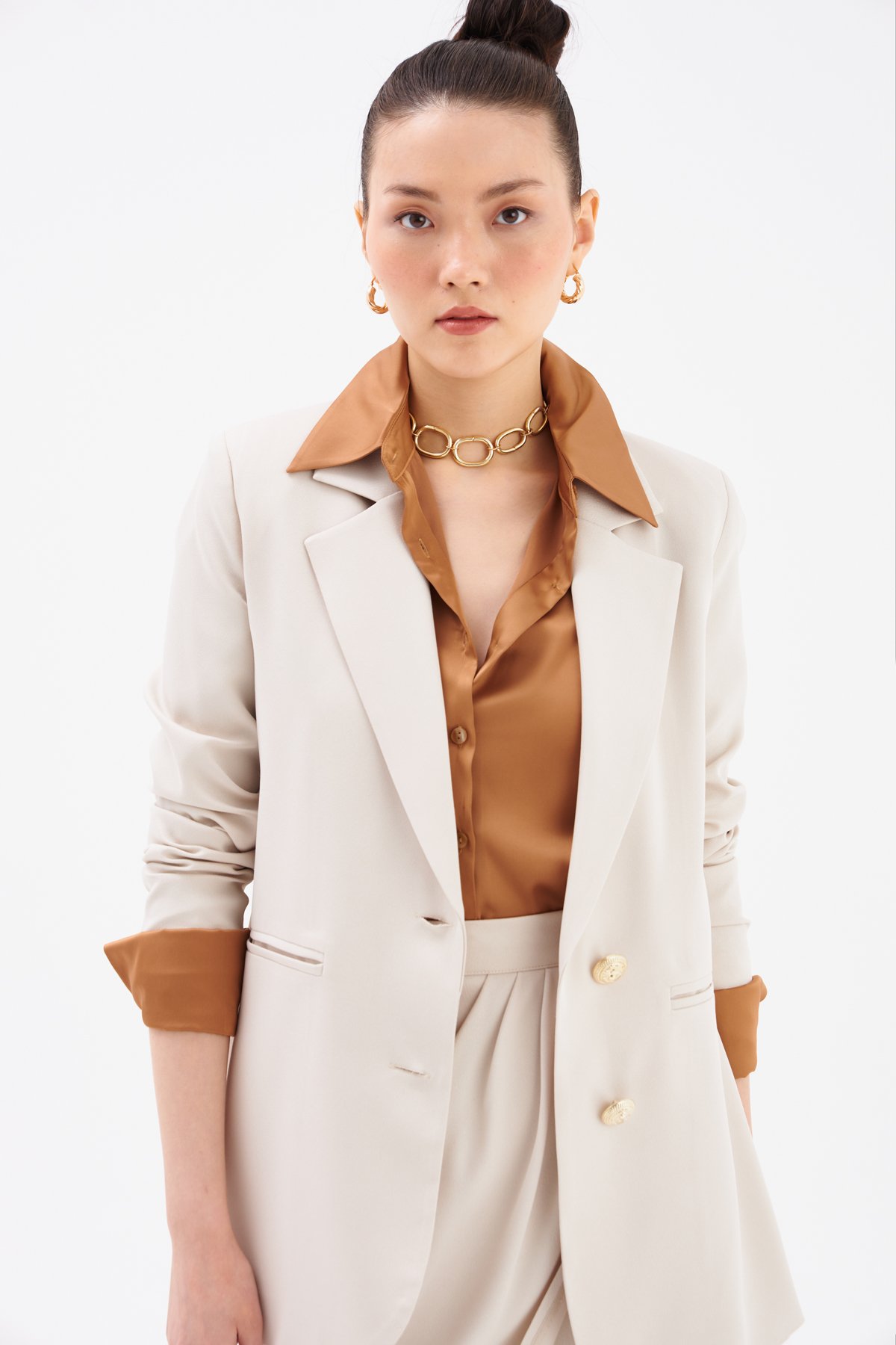 Saten Krep Ceket - TAŞ