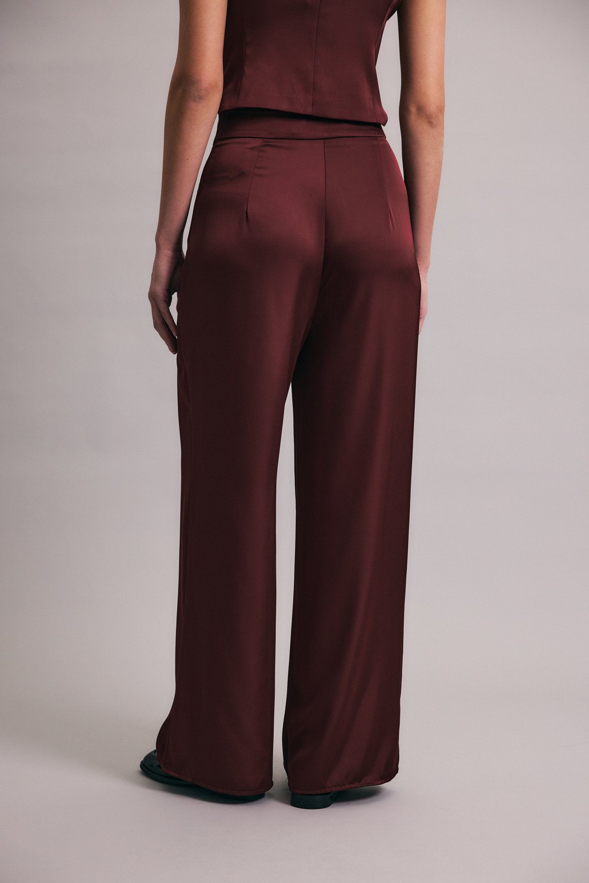 Saten Pantolon - Bordo