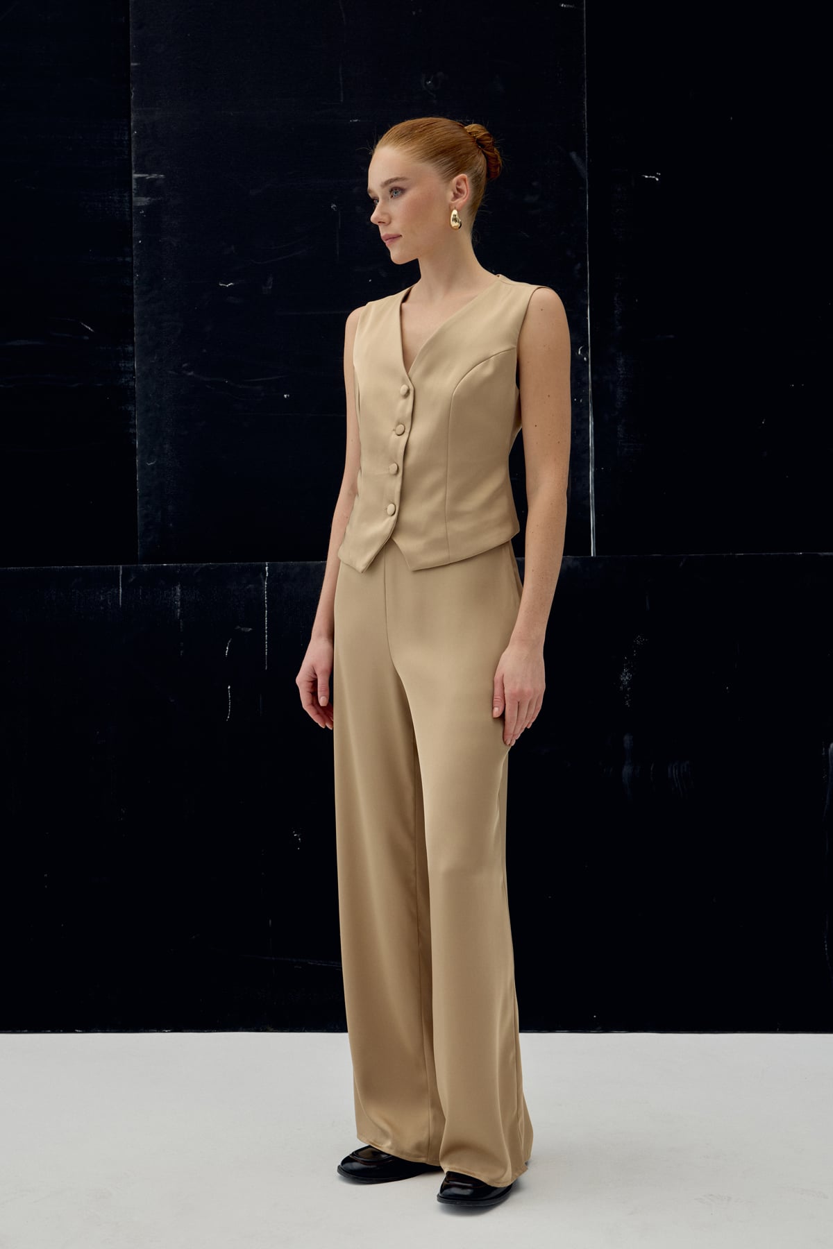 Saten Pantolon - Camel